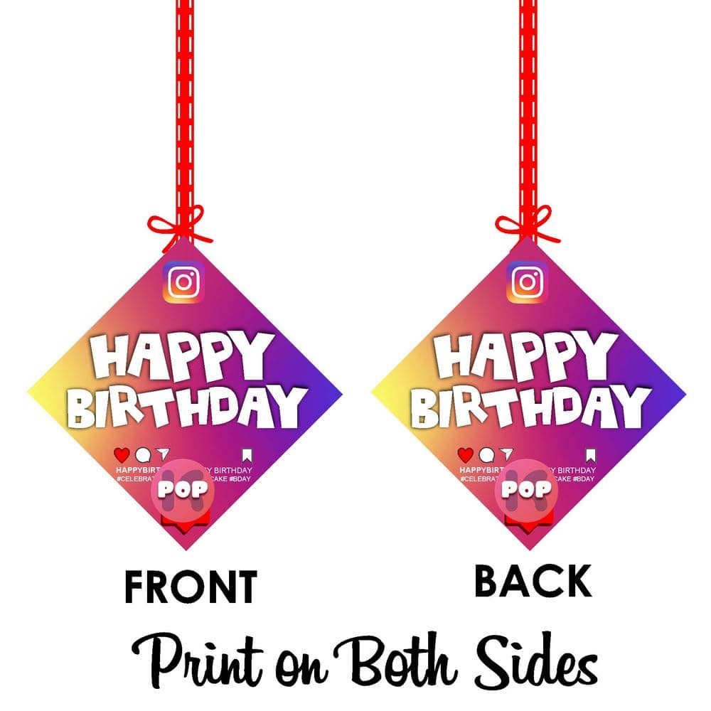 Balloonistics Insta King Theme Hanging Decorations - Pack of 12 Double-Sided Cardstock Cutouts - Royal Blue & Gold Social Media Inspired Party Decor with Ribbons for Boys, Teens & Trendy Birthdays (Hangings - Pack of 12) thumbnail 8