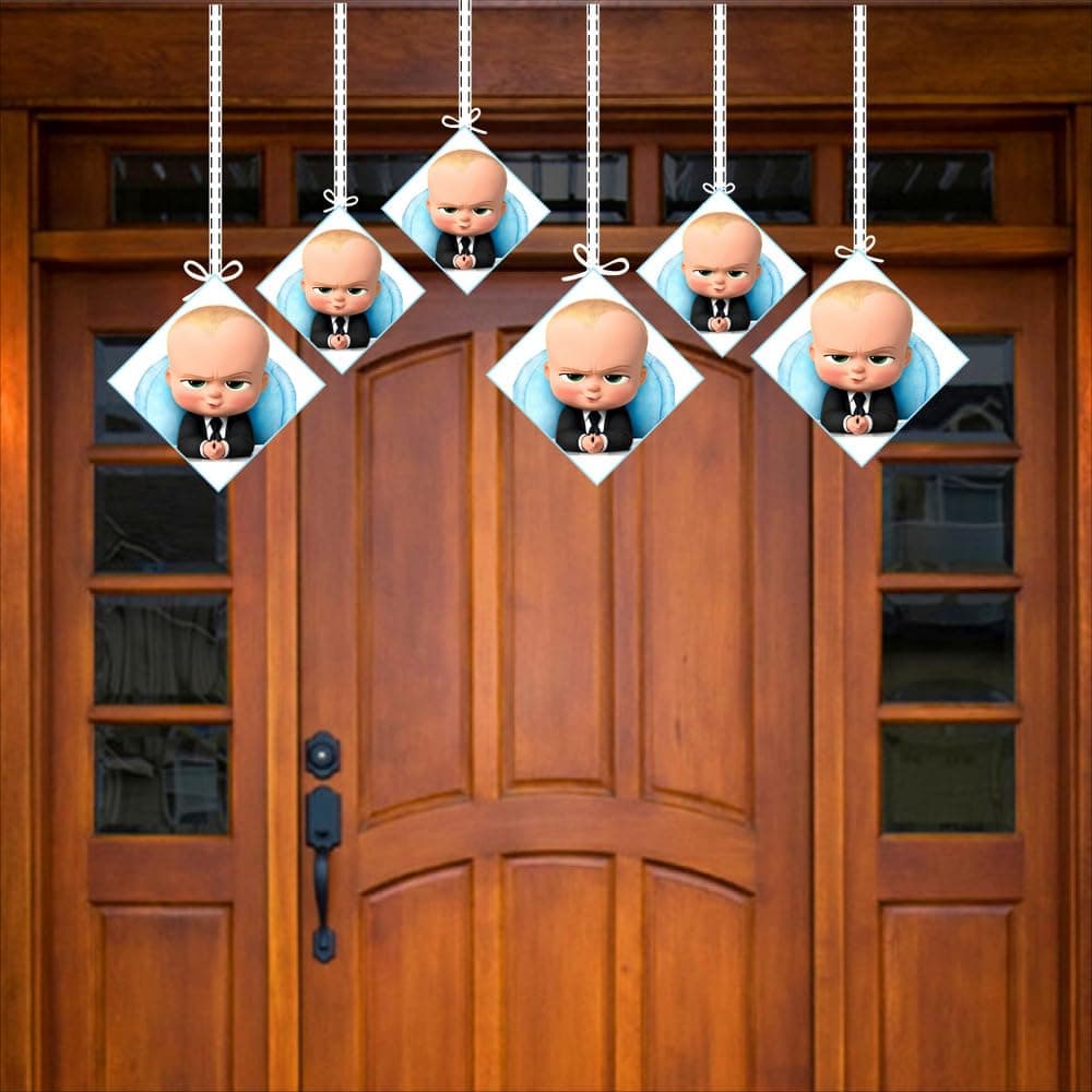 Balloonistics Baby Boss Theme Hanging Decorations Double-Sided Cardstock Party Hangings with Ribbons Decor for Boys Birthday (Hangings - Pack of 12) thumbnail 3