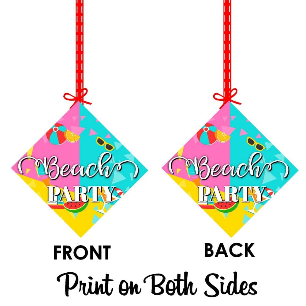 Balloonistics Beach Party Birthday Hanging Decorations - Pack of 12 Double-Sided Cardstock Swirls & Cutouts - Tropical Summer, Pool Side & Luau Theme Party Decor, Sun, Sand & Surf Ceiling Hangings (Hangings - Pack of 12) thumbnail 8