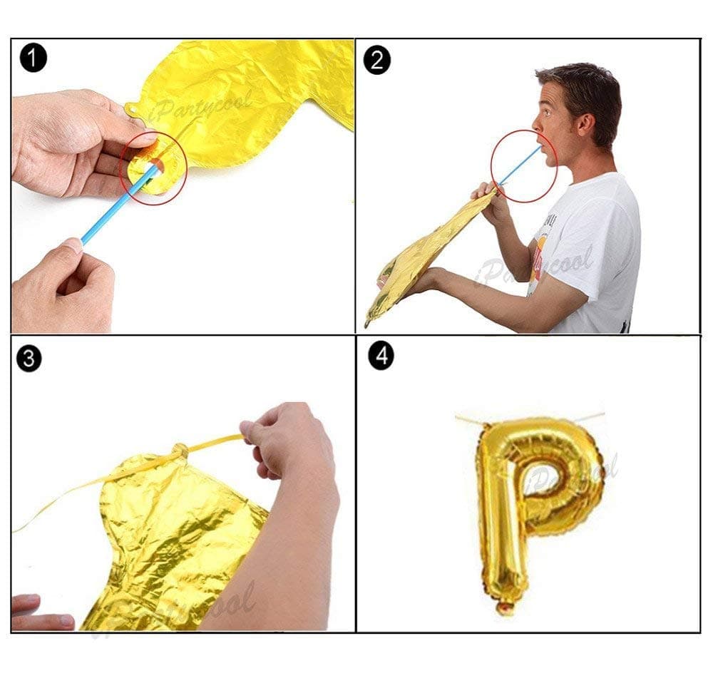 Balloonistics Happy Birthday Letter Golden Foil Balloons and Number Golden Foil Balloon for Party Decoration (Number 27) thumbnail 4