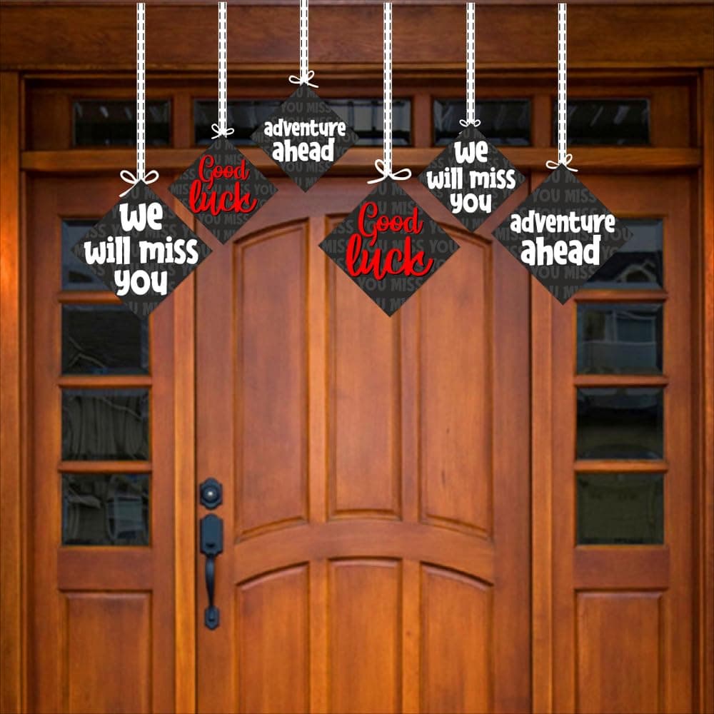 Balloonistics We Will Miss You Hanging Decorations - Pack of 12 Double-Sided Cardstock Cutouts with Satin Ribbons - Elegant Farewell, Retirement & Going Away Party Decor - 2-Sided High-Definition Print(Hangings - Pack of 12) thumbnail 3