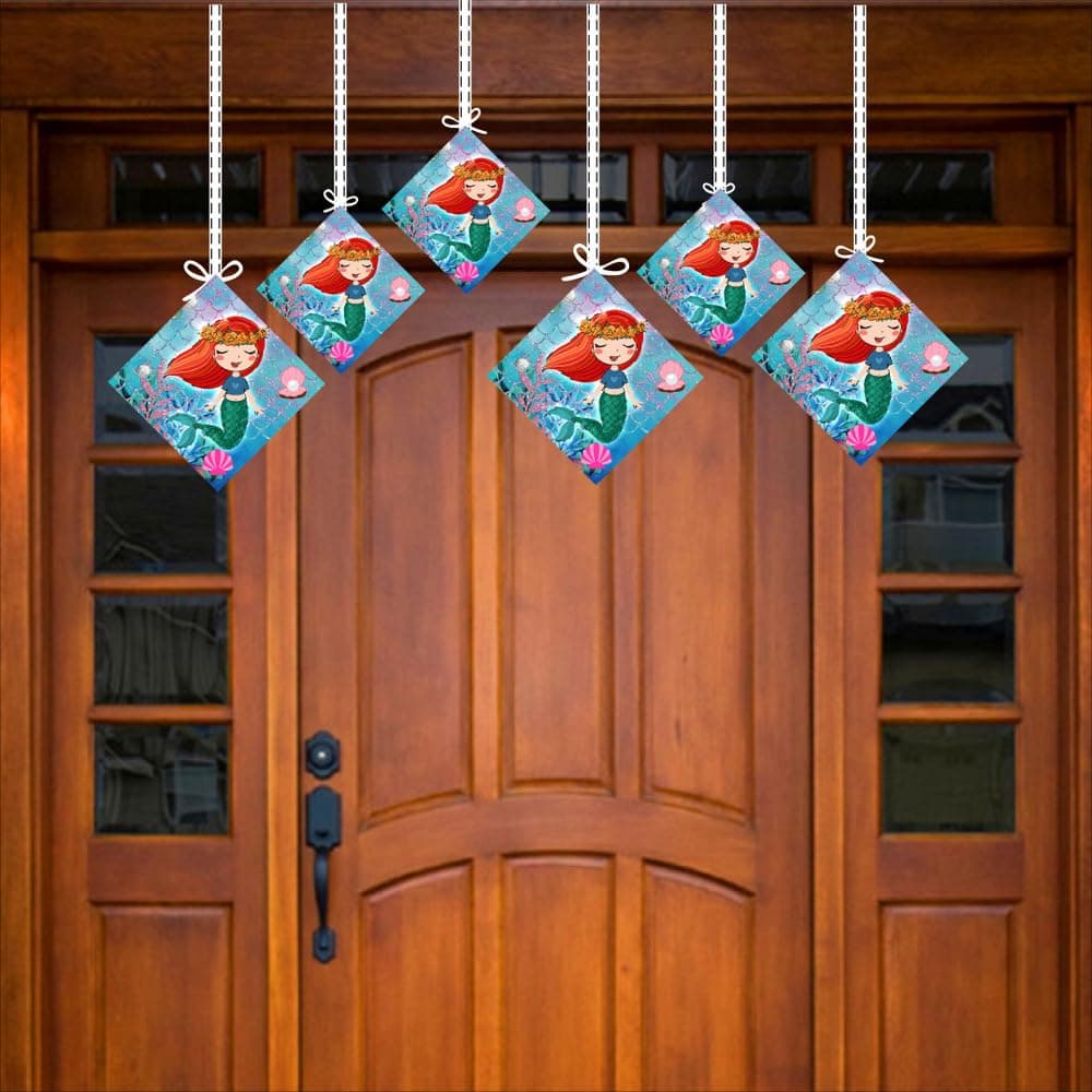 Balloonistics Mermaid Party Decorations Hanging Decor Double-Sided Cardstock Room Decor with Ribbons Under the Sea Birthday Supplies (Hangings - Pack of 12) thumbnail 3