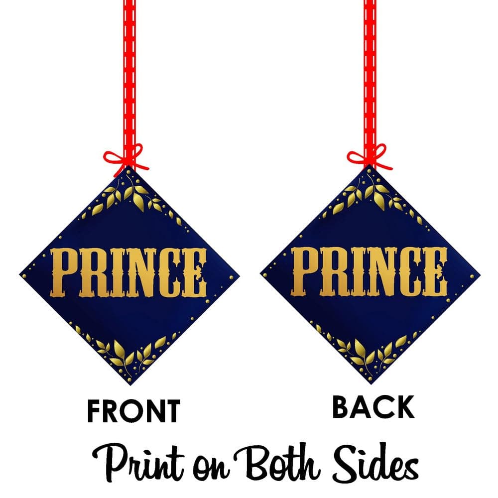 Balloonistics Prince Theme Birthday Party Hangings Double-Sided Cardstock Ceiling Decorations with Ribbons Party Supplies for Boys, Kids Birthday Backdrop (Hangings - Pack of 12) thumbnail 8