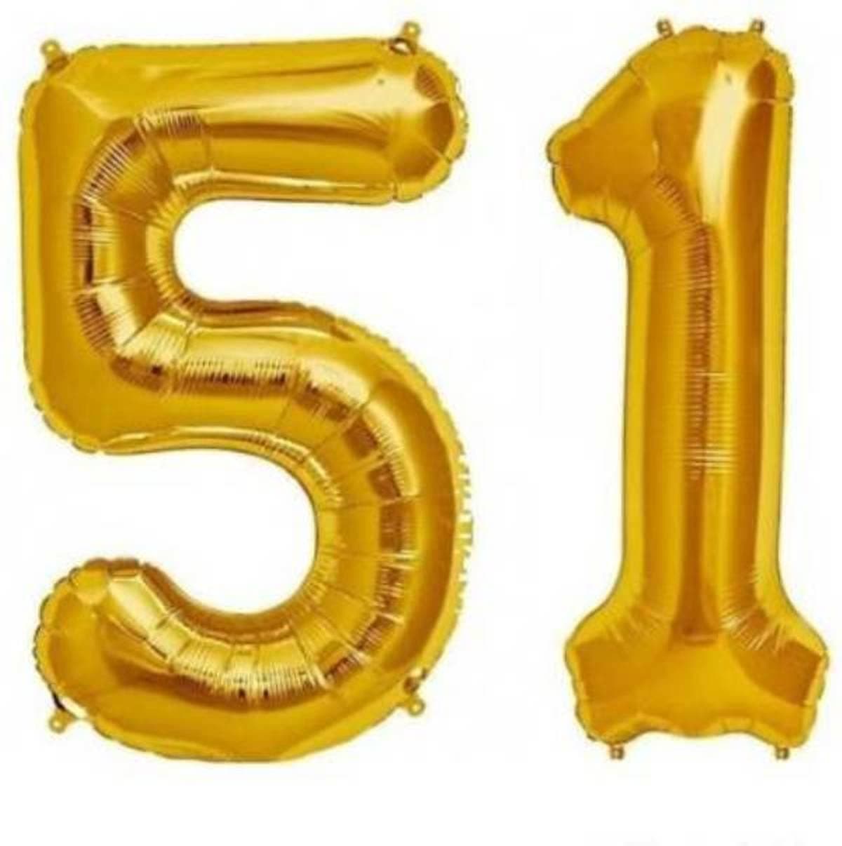 Balloonistics Gold Foil Number 51 Balloon – 16 Inch Golden Foil Number for Custom Age, Year & Phrase Party Decoration (Number 51) thumbnail 1