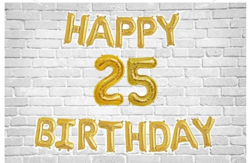 Balloonistics Happy Birthday Letter Golden Foil Balloons and Number Golden Foil Balloon for Party Decoration (Number 25) thumbnail 1