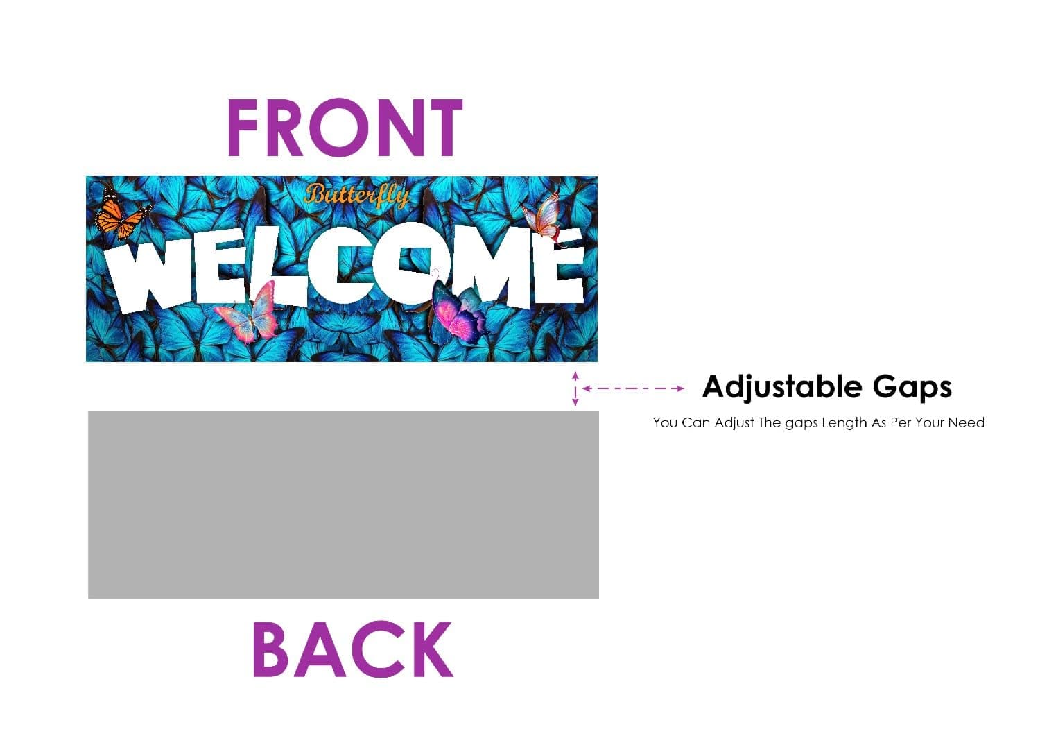 Balloonistics Butterfly Theme Birthday Welcome Board - 2.3 Feet Large Cardstock Entrance Sign for Outdoor & Indoor - Elegant Pink, Gold & Purple Enchanted Garden Party Decor (Welcome Outdoor Board) thumbnail 5