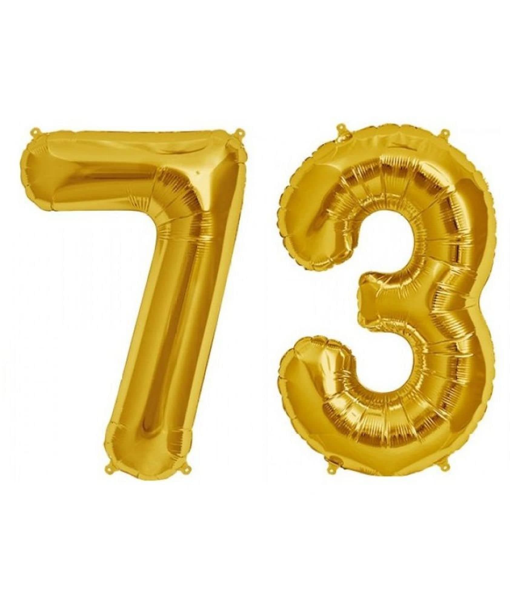 Balloonistics Gold Foil Number 73 Balloon – 16 Inch Golden Foil Number for Custom Age, Year & Phrase Party Decoration (Number 73) thumbnail 1