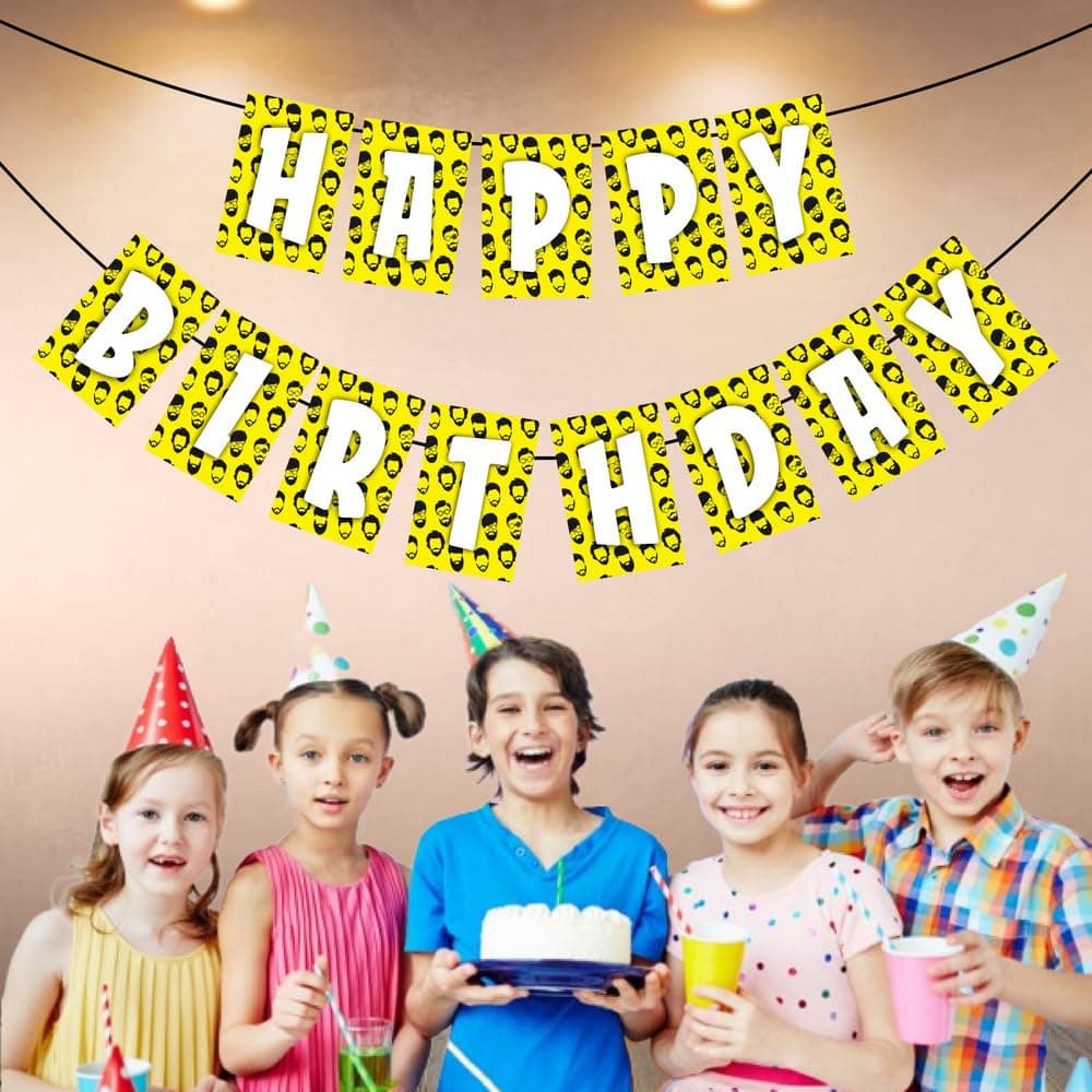 Balloonistics Beard Theme Happy Birthday Banner - Little Man & Lumberjack Cardstock Bunting for Boys and Mens Birthday Decorations - Grooming & Mustache Theme Party Supplies, Backdrop Decor thumbnail 3
