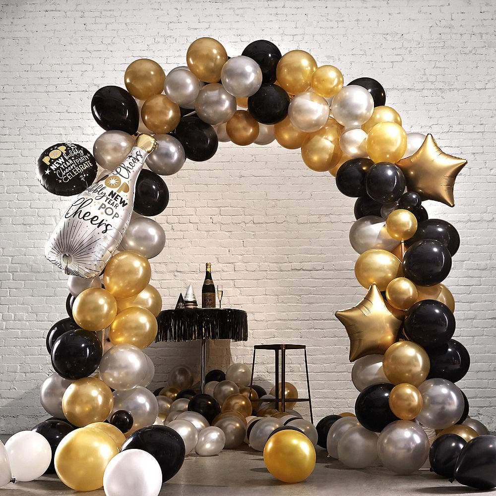 Balloonistics 50-Pack Metallic HD Black & Gold Latex Balloons – Shiny Combo Balloons for Milestone Birthday, Elegant Party & Sophisticated Celebration Decoration thumbnail 4