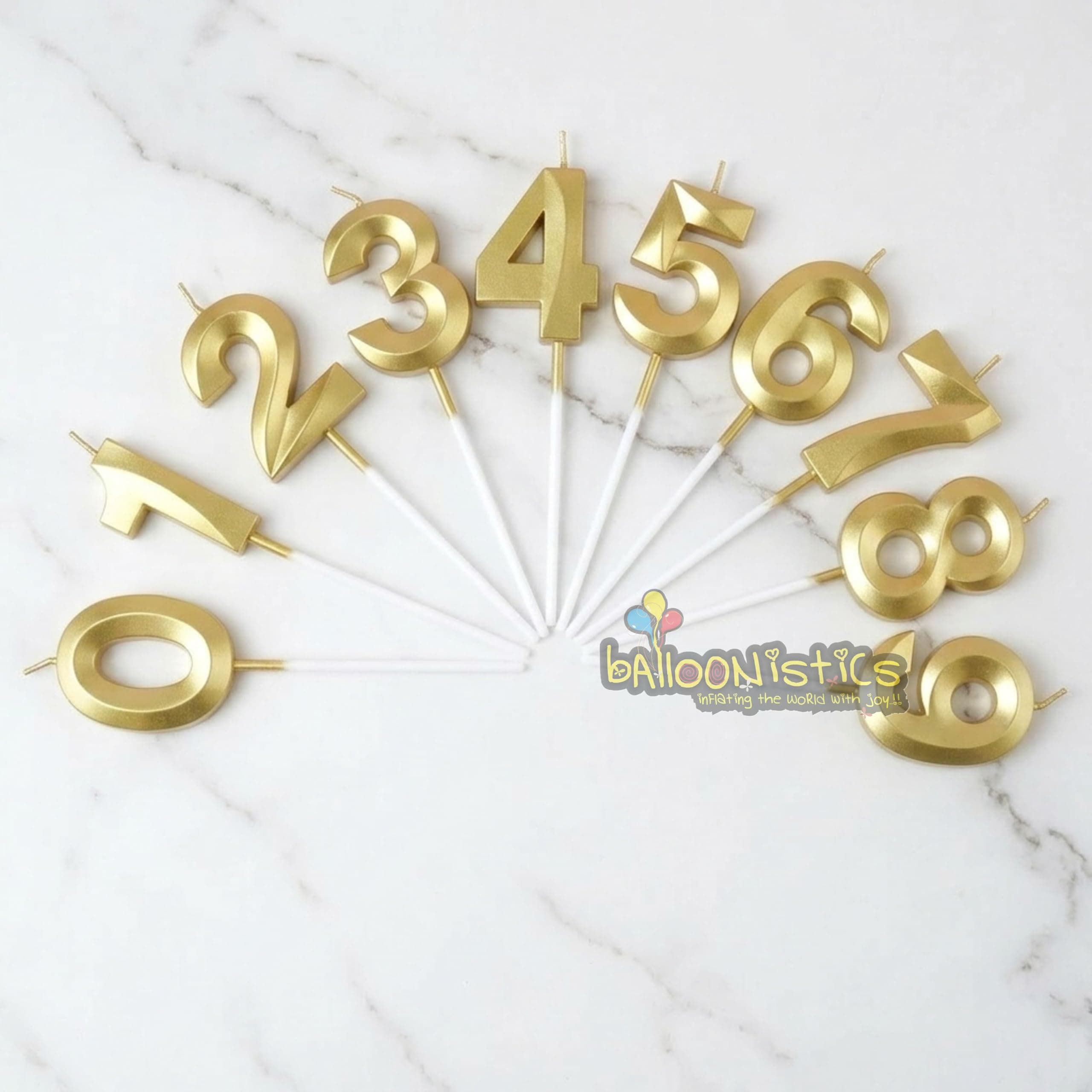 Balloonistics Gold Number 2 Birthday Candle - 3D Metallic Cake Topper for 2nd Birthday, Anniversary, Milestone Party Decoration thumbnail 8
