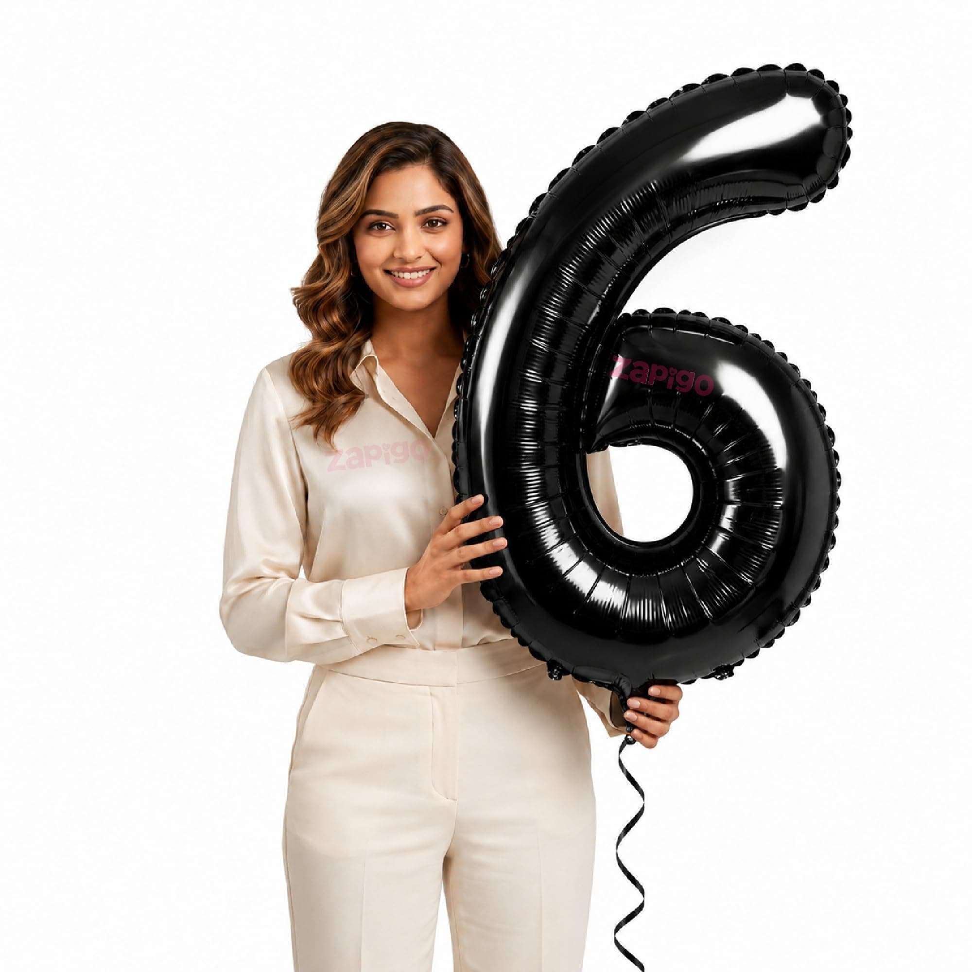 Balloonistics Black 40-Inch Foil Number 6 Balloon - Helium or Air Fill for 6th Birthday, Anniversary, New Year Party Decoration, Photo Booth Backdrop, Cake Table Decor thumbnail 1