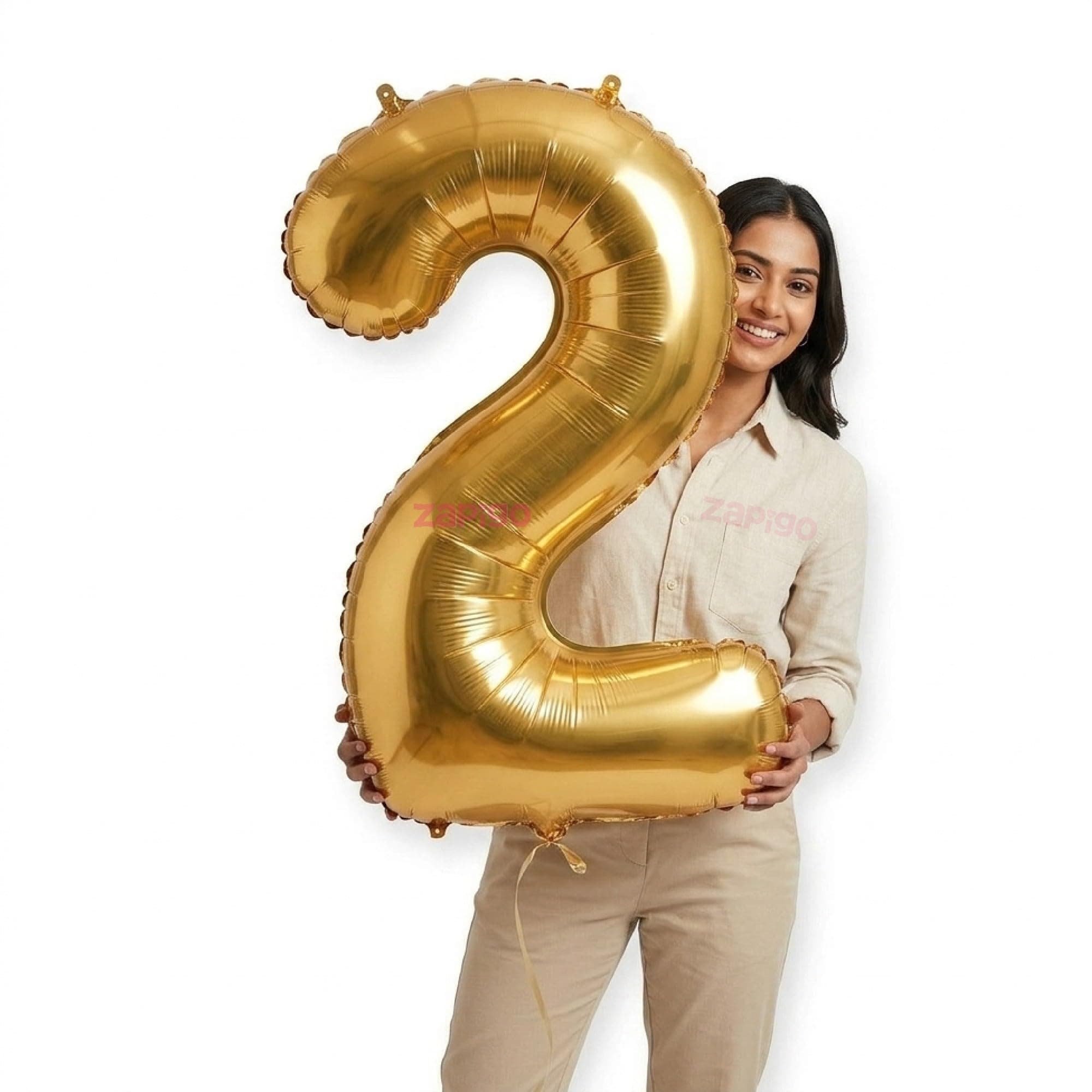Balloonistics Gold 40-Inch Foil Number 2 Balloon - Helium or Air Fill for 2nd Birthday, Anniversary Party Decoration, Photo Booth Backdrop, Cake Table Decor, Milestone Celebrations thumbnail 1