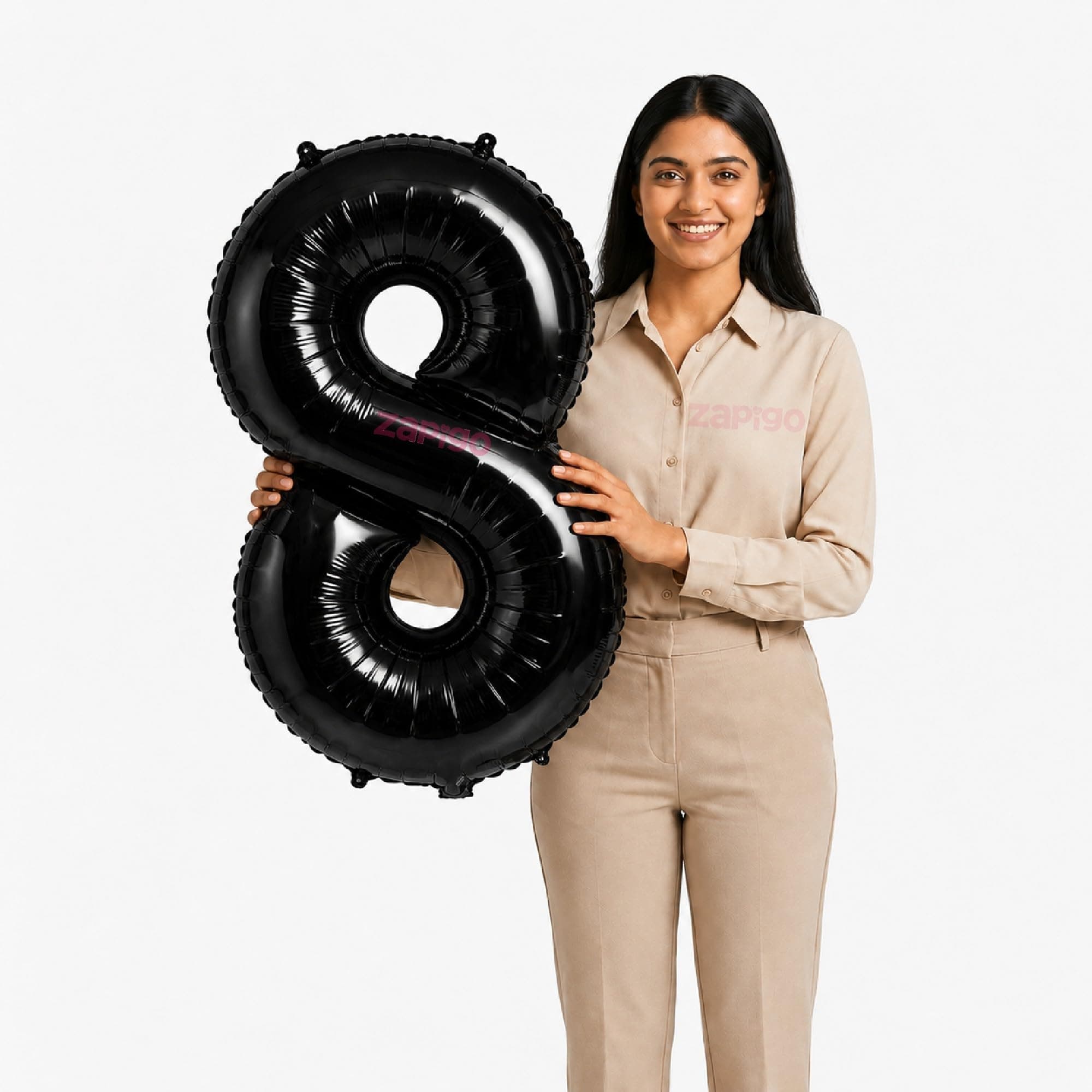 Balloonistics Black 40-Inch Foil Number 8 Balloon - Helium or Air Fill for 8th Birthday, Anniversary Party Decoration, Photo Booth Backdrop, Cake Table Decor thumbnail 1
