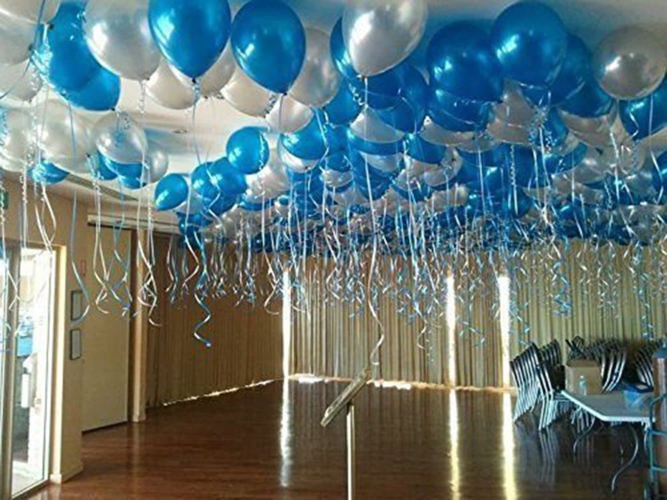 Balloonistics 50-Pack Winter Wonderland Theme HD Metallic Blue & Silver Latex Balloons – Icy Party Décor for Girls Birthday, Winter & Princess Theme Celebrations (Blue & Silver, Pack of 50) thumbnail 1