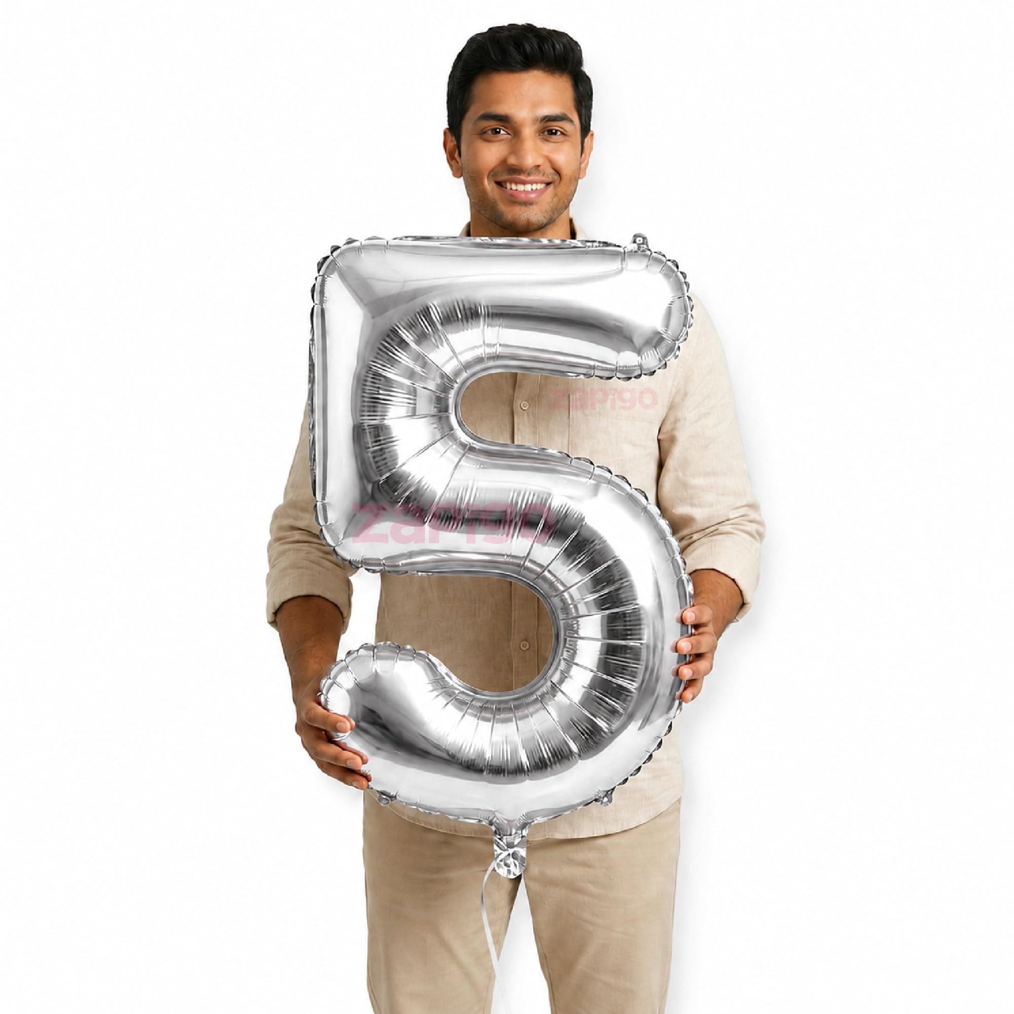 Balloonistics Silver 40-Inch Foil Number 5 Balloon - Helium or Air Fill for 5th Birthday, 5-Year Anniversary Party Decoration, Photo Booth Backdrop, Cake Table Decor thumbnail 1