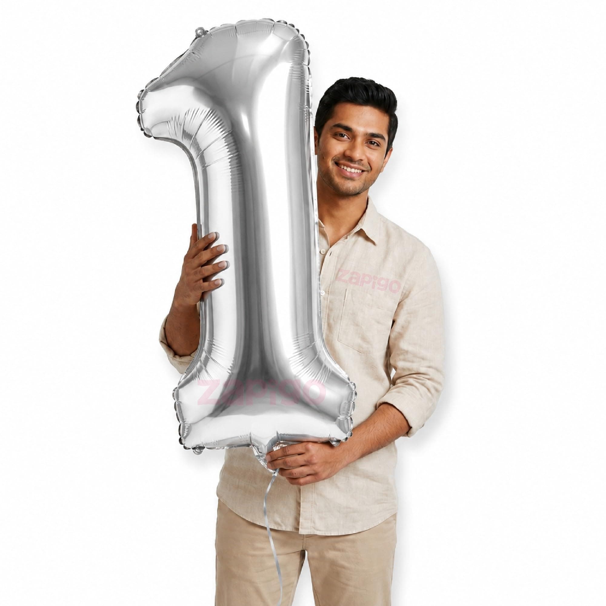 Balloonistics Silver 40-Inch Foil Number 1 Balloon - Helium or Air Fill for 1st Birthday, Anniversary, Photo Booth Backdrop, Party Decoration, Cake Table Decor thumbnail 1