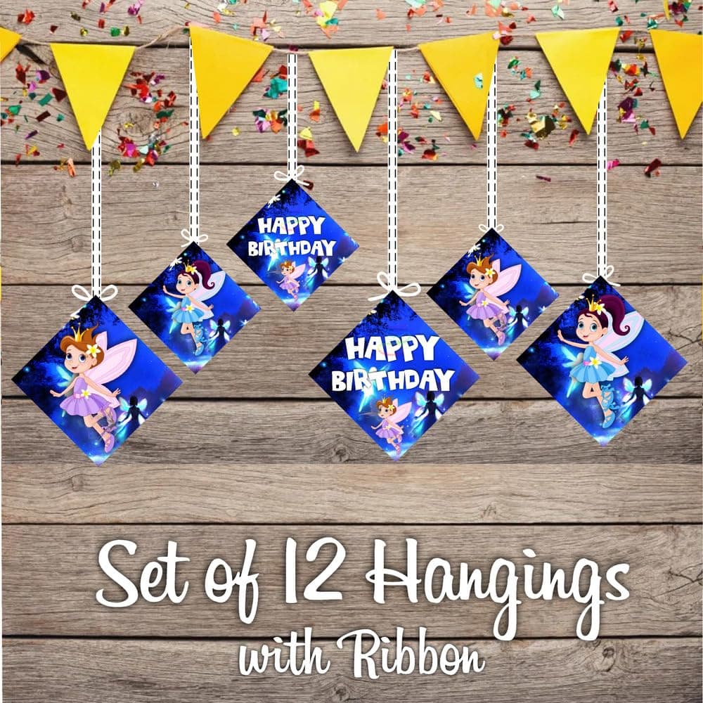 Balloonistics Fairy Theme Hanging Decorations - Pack of 12 Enchanted Forest Party Hangings - Premium Cardstock Magical Pixie, Garden Bloom & Butterfly Cutouts with Strings, Whimsical Birthday (Hangings - Pack of 12) thumbnail 2