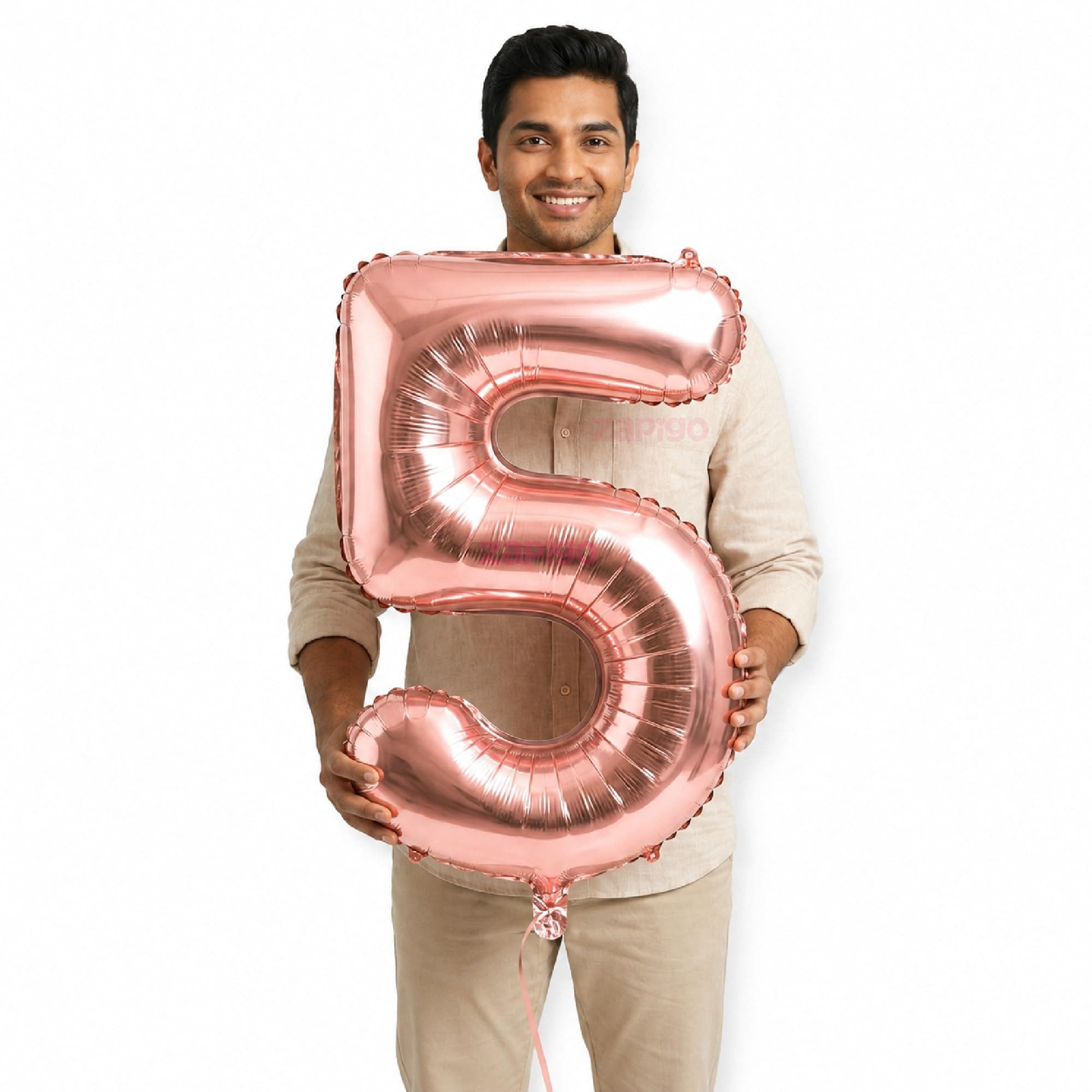 Balloonistics Rose Gold 40-Inch Foil Number 5 Balloon - Helium or Air Fill for 5th Birthday, Anniversary, New Year Party Decoration, Photo Booth Backdrop, Cake Table Decor thumbnail 1
