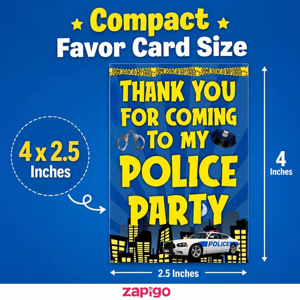 Balloonistics Police Theme Thank You Cards - Pack of 20 Premium Cardstock Notes - Law Enforcement Party Supplies, "Thanks for Reporting for Duty" Hero Appreciation Cards, Police Officer Birthday Stationery (Thank you Cards - Pack of 20) thumbnail 6