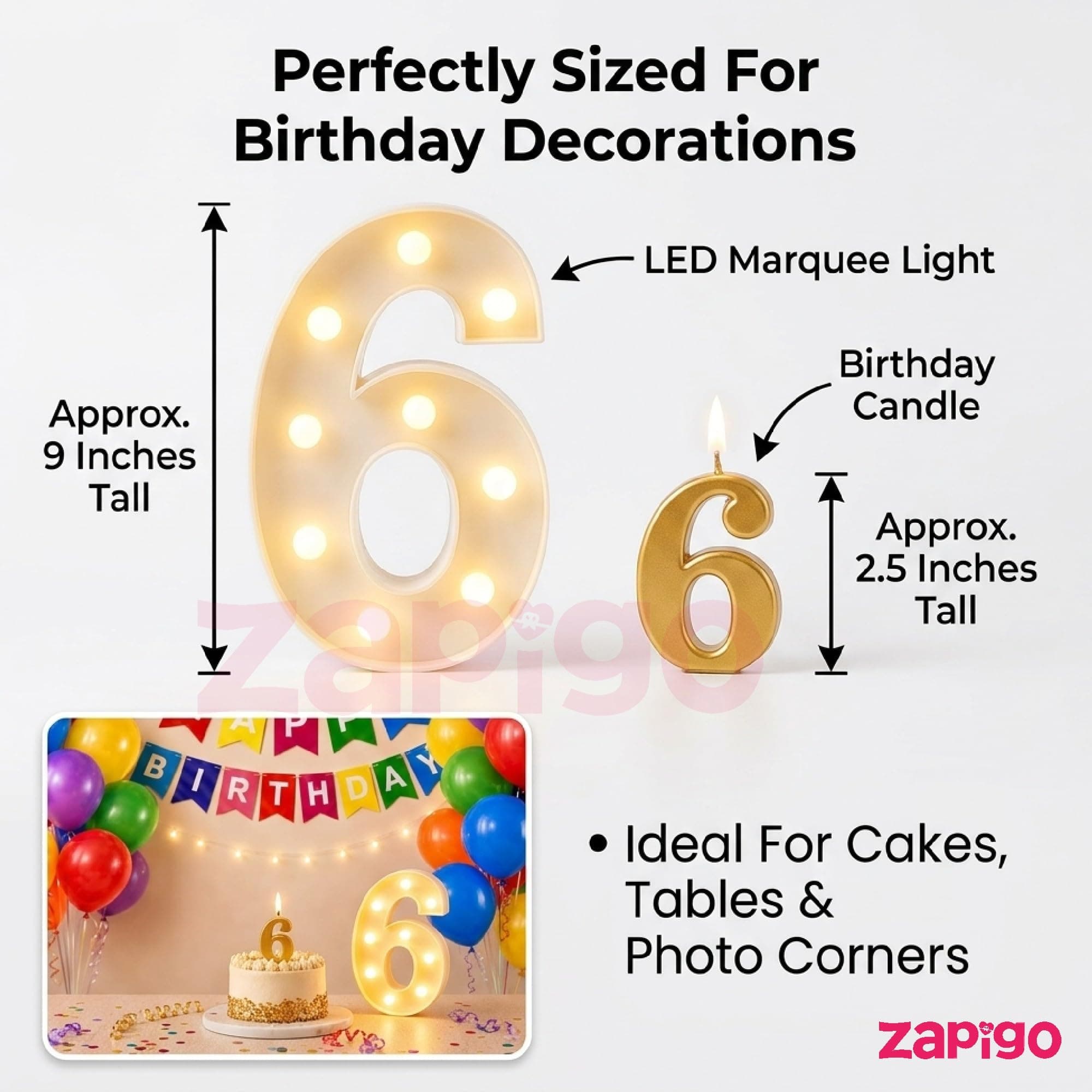 Balloonistics 55-Piece 6th Birthday Decoration Kit – Number 6 Foil Balloon, Happy Birthday Banner, Latex Balloons & Arch Tools for Party Room Decor, Balloon Arch, Photo Backdrop thumbnail 2