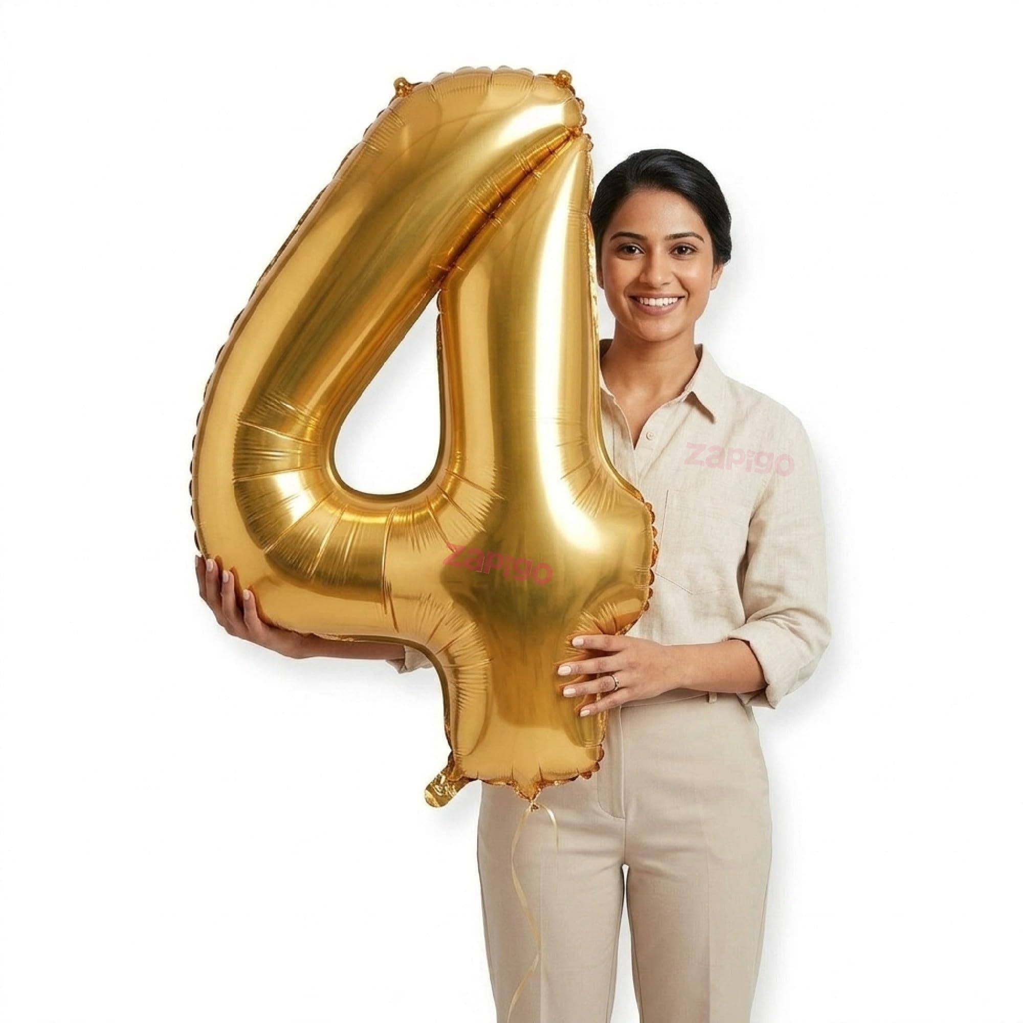 Balloonistics Gold 40-Inch Foil Number 4 Balloon - Helium or Air Fill for 4th Birthday, Anniversary Party Decoration, Photo Booth Backdrop, Cake Table Decor thumbnail 1