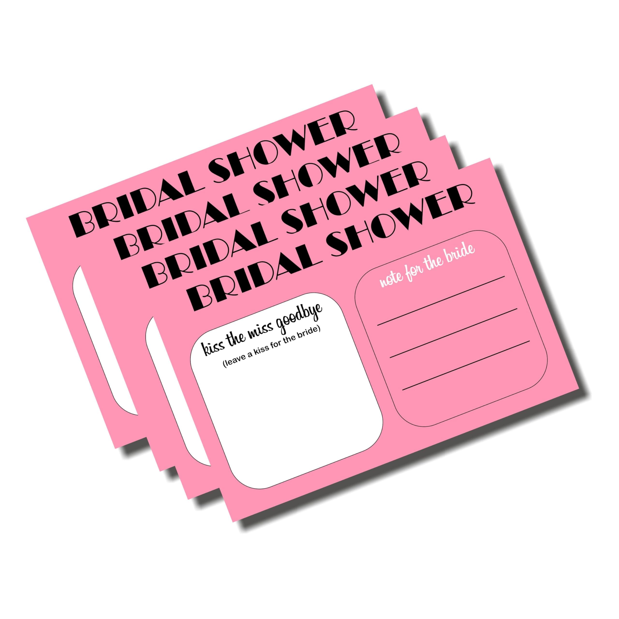 Balloonistics Kiss the Miss Goodbye Cards – Pack of 10 – Fun Interactive Bridal Shower & Bachelorette Party Game – Premium Pink Cardstock Keepsake for Bride-to-Be Celebrations thumbnail 1