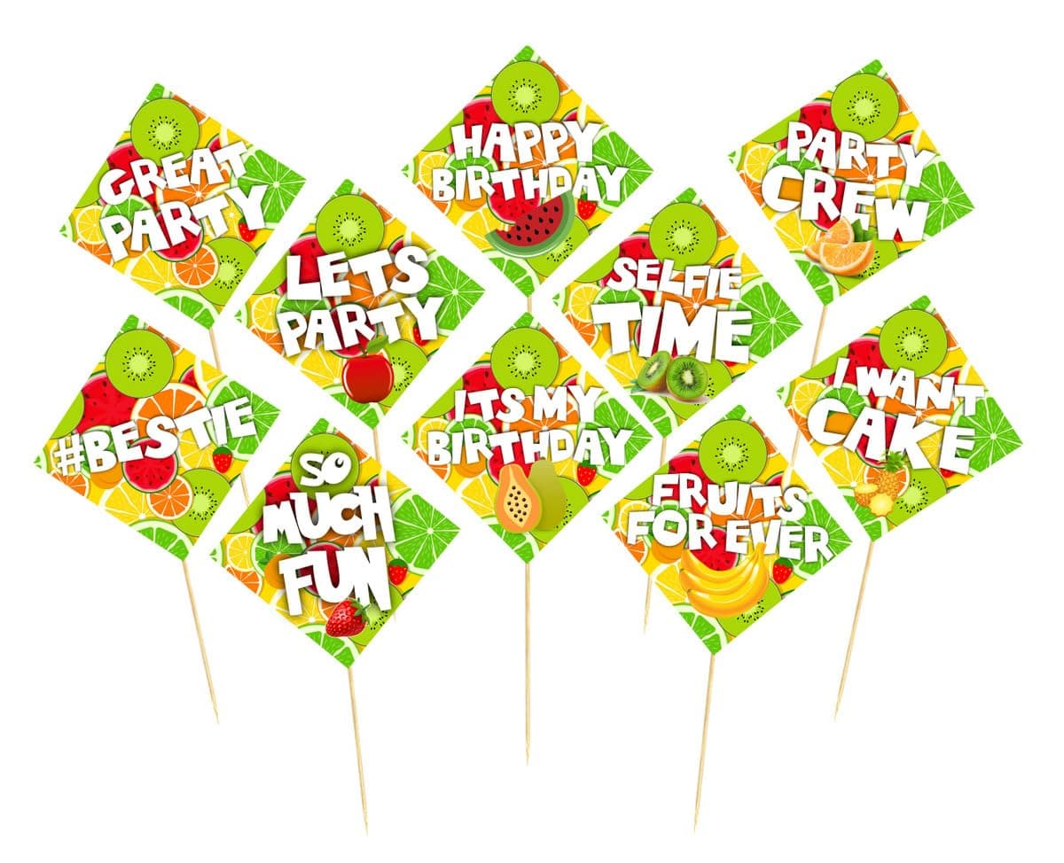 Balloonistics Fruit Theme Photo Booth Props Sweet "Tutti Frutti" Birthday Party Selfie Props Cardstock "One-in-a-Melon" Decorations Summer Bashes thumbnail 1