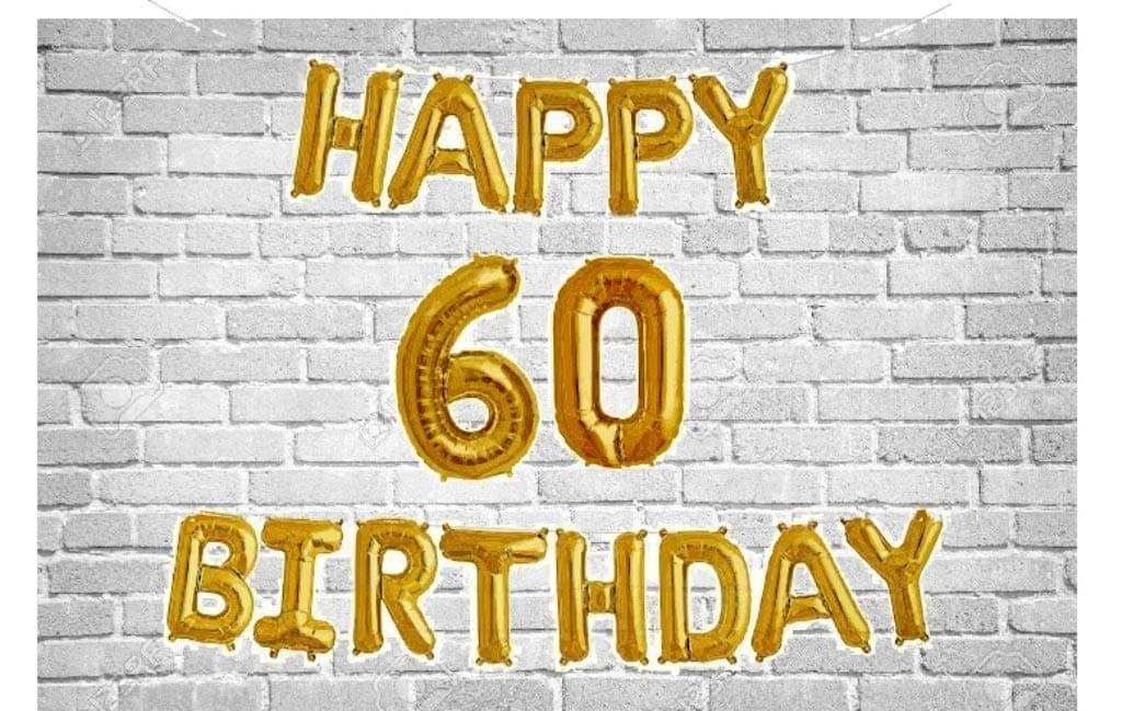 Balloonistics Happy Birthday Letter Golden Foil Balloons and Number Golden Foil Balloon for Party Decoration (Number 60) thumbnail 1
