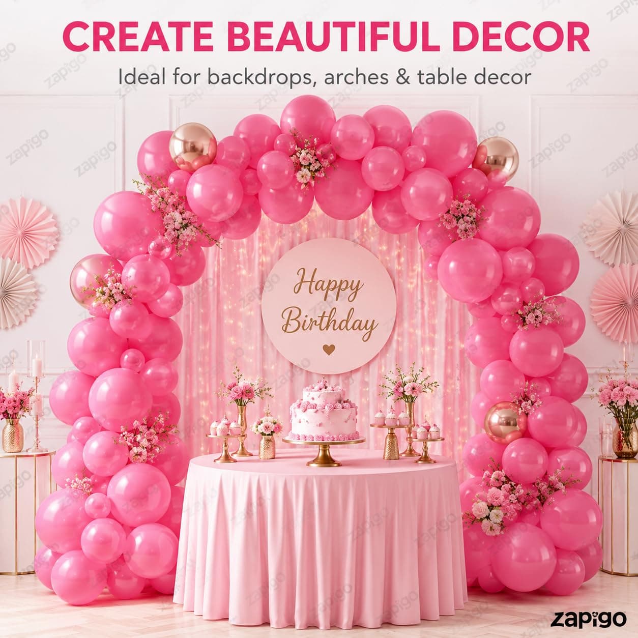 Balloonistics 25-Pack Pink Latex Balloons – Solid Colour Balloons for Girls Birthday, Baby Shower, Bridal Shower & Pink Party Decoration thumbnail 6