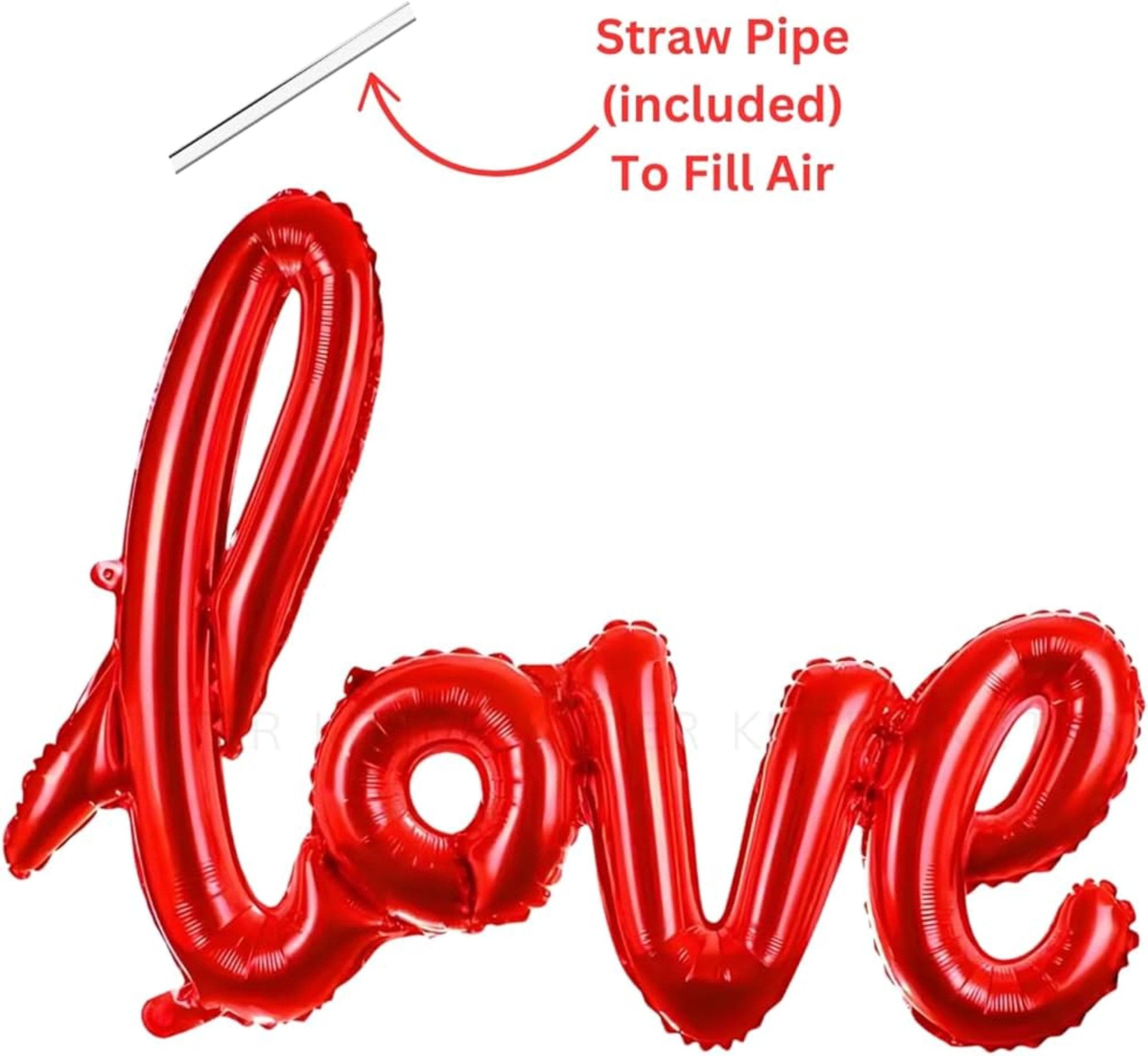 Balloonistics Romantic Love Decoration Kit - 12 Pcs Red Heart & Love Foil Balloon Set - Perfect for Valentine’s Day, Anniversaries & Proposals thumbnail 6