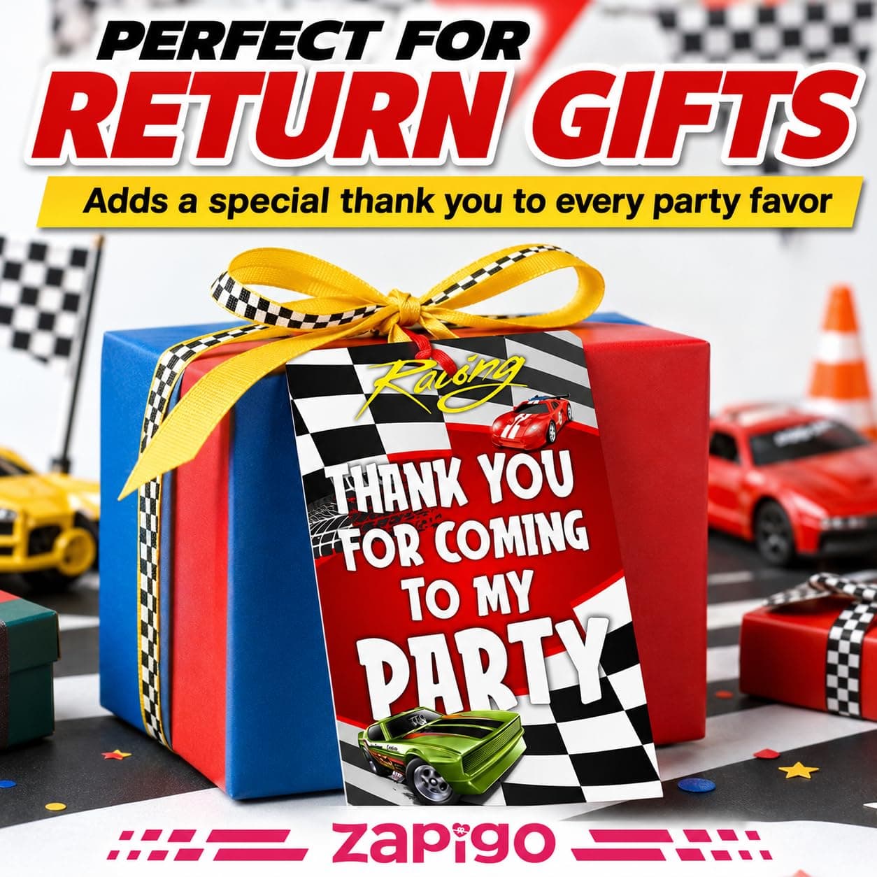 Balloonistics Sports Car Theme Thank You Cards - Pack of 20 Premium Matte Note Cards - Racing & Supercar Birthday Stationery with Matching Envelopes - Double-Sided Cardstock Luxury Car Gratitude Cards (Thank you Cards - Pack of 20) thumbnail 2