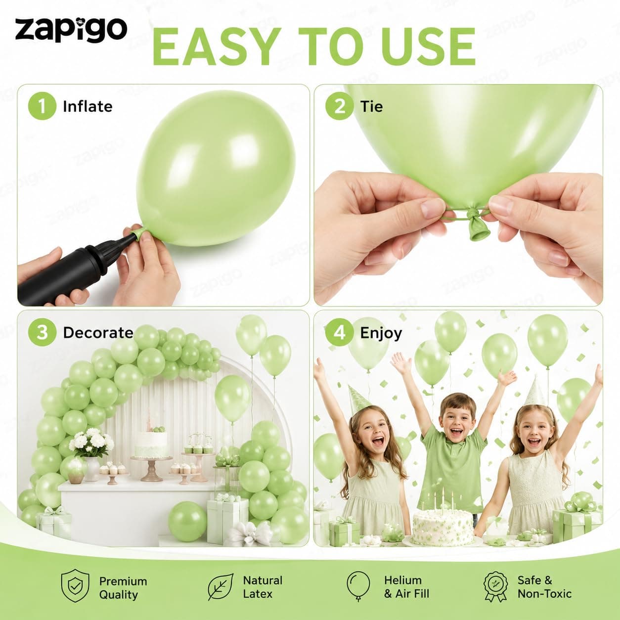 Balloonistics 25-Pack Kiwi Green Latex Balloons – Solid Colour Balloons for Jungle Theme, Tropical Party, Garden Event & Birthday Decoration thumbnail 7