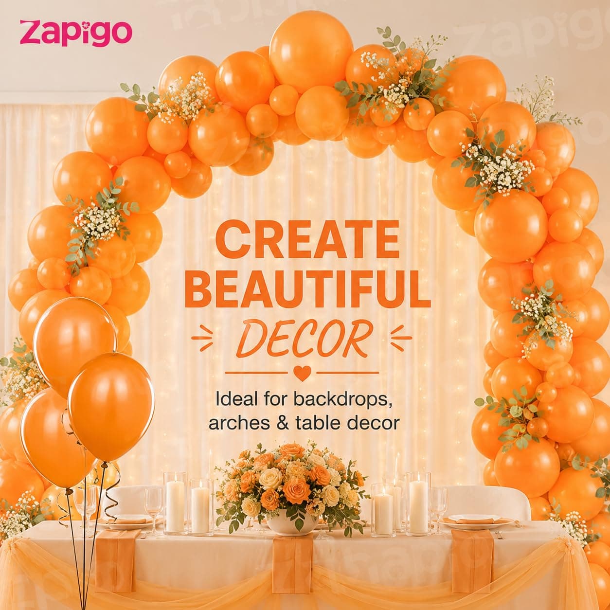 Balloonistics 25-Pack Orange Latex Balloons – Solid Colour Balloons for Birthday, Halloween, Tropical Theme & Cheerful Party Decoration thumbnail 6