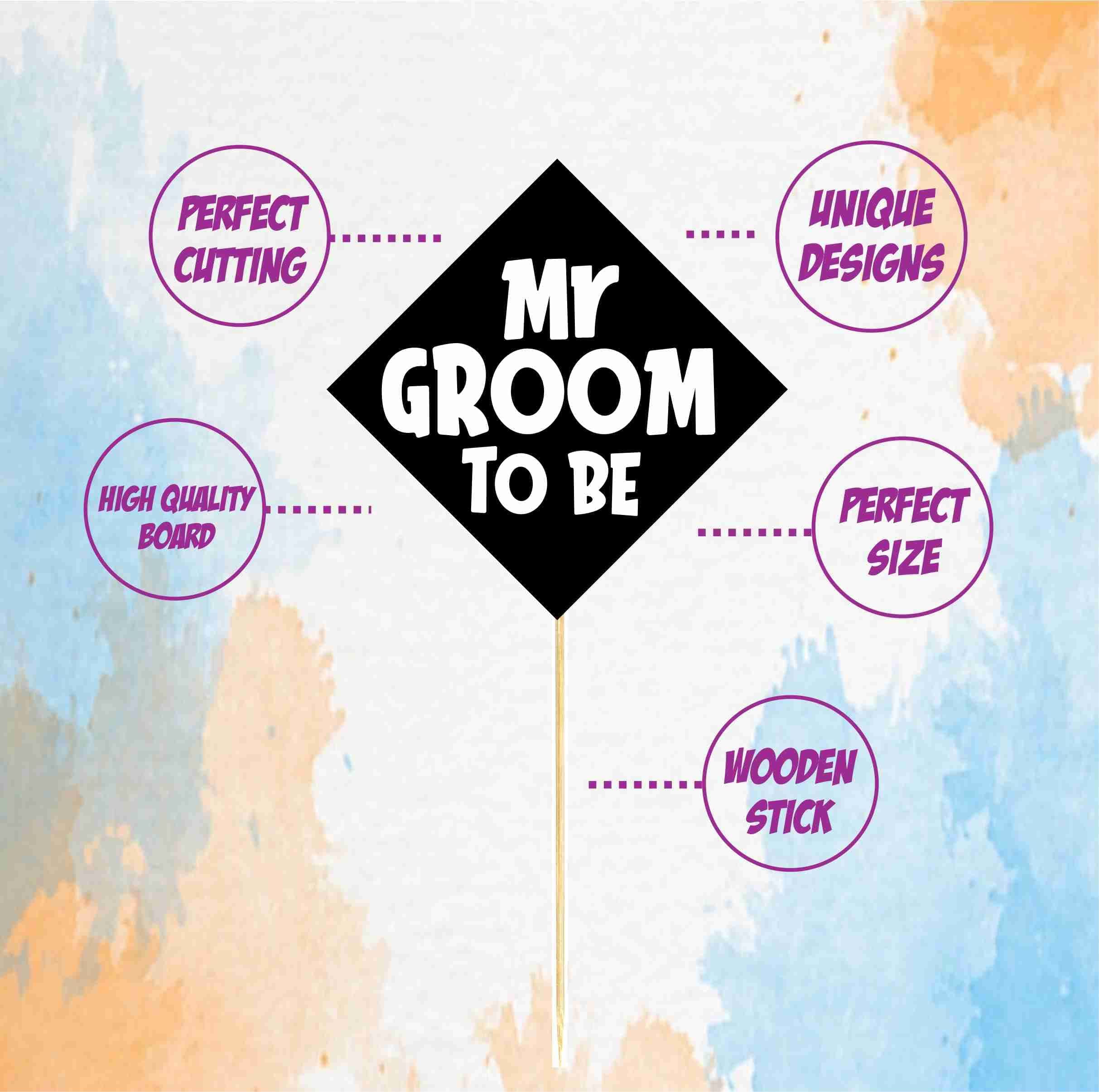 Balloonistics Groom to Be Cake Toppers -Bachelor Party & Engagement Cake Decorations - Premium Cardstock Tuxedo & Dapper Theme Figures on Bamboo Sticks (Cake Topper - Pack of 10) thumbnail 5