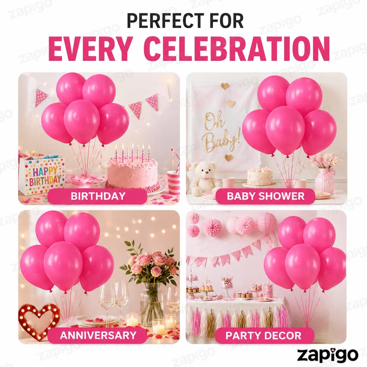 Balloonistics 25-Pack Pink Latex Balloons – Solid Colour Balloons for Girls Birthday, Baby Shower, Bridal Shower & Pink Party Decoration thumbnail 5