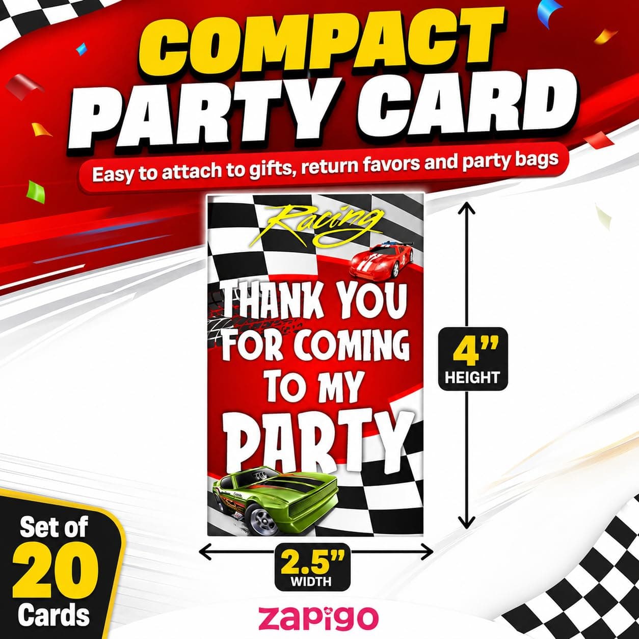 Balloonistics Sports Car Theme Thank You Cards - Pack of 20 Premium Matte Note Cards - Racing & Supercar Birthday Stationery with Matching Envelopes - Double-Sided Cardstock Luxury Car Gratitude Cards (Thank you Cards - Pack of 20) thumbnail 4