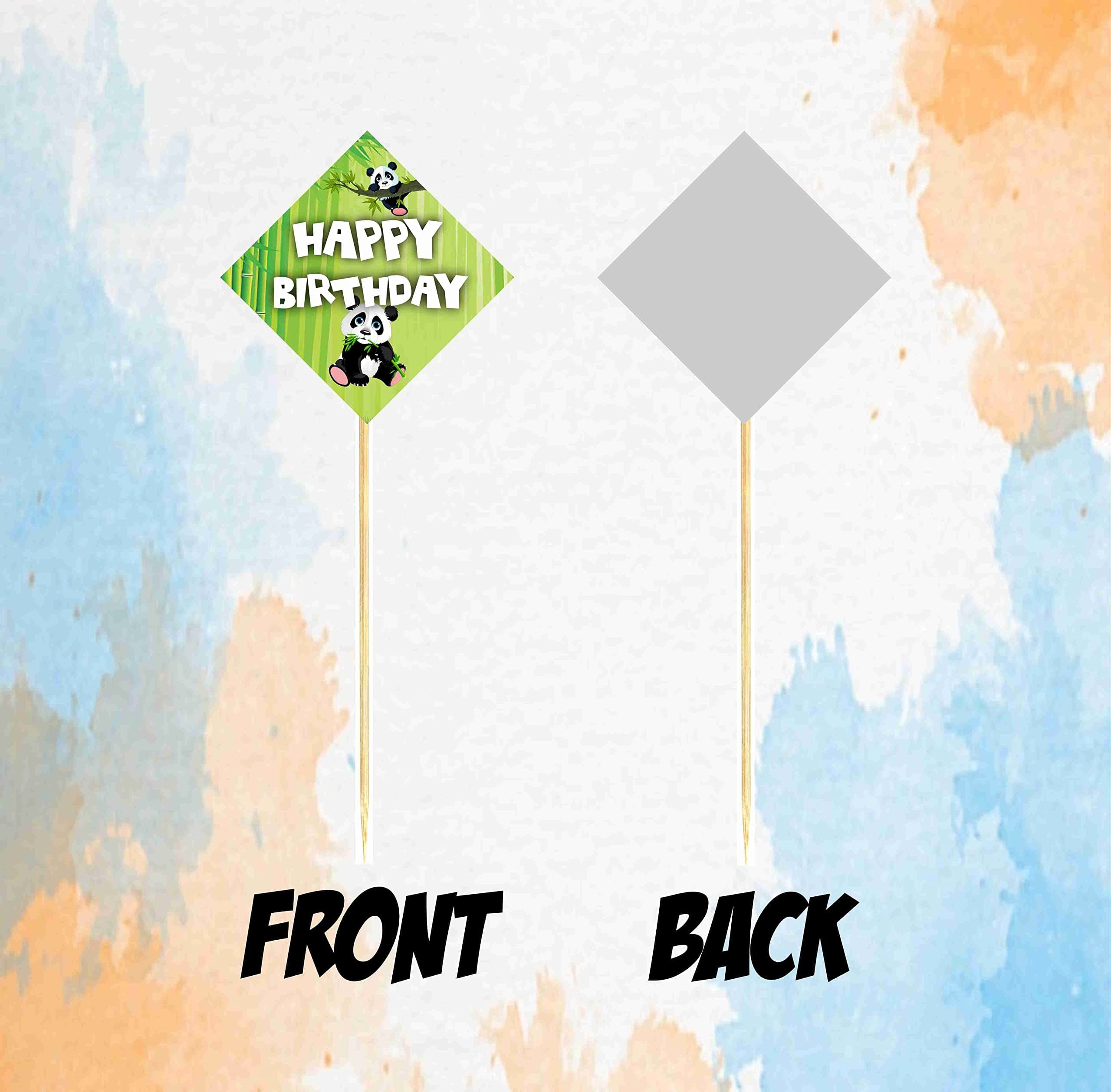 Panda Theme Birthday Cake Toppers - Cute Panda Bear & Bamboo Jungle Cardstock Cake Decorations with Sturdy Bamboo Sticks - Aesthetic Party Supplies for Kids, Girls & Boys (Cake Topper - Pack of 10) thumbnail 4
