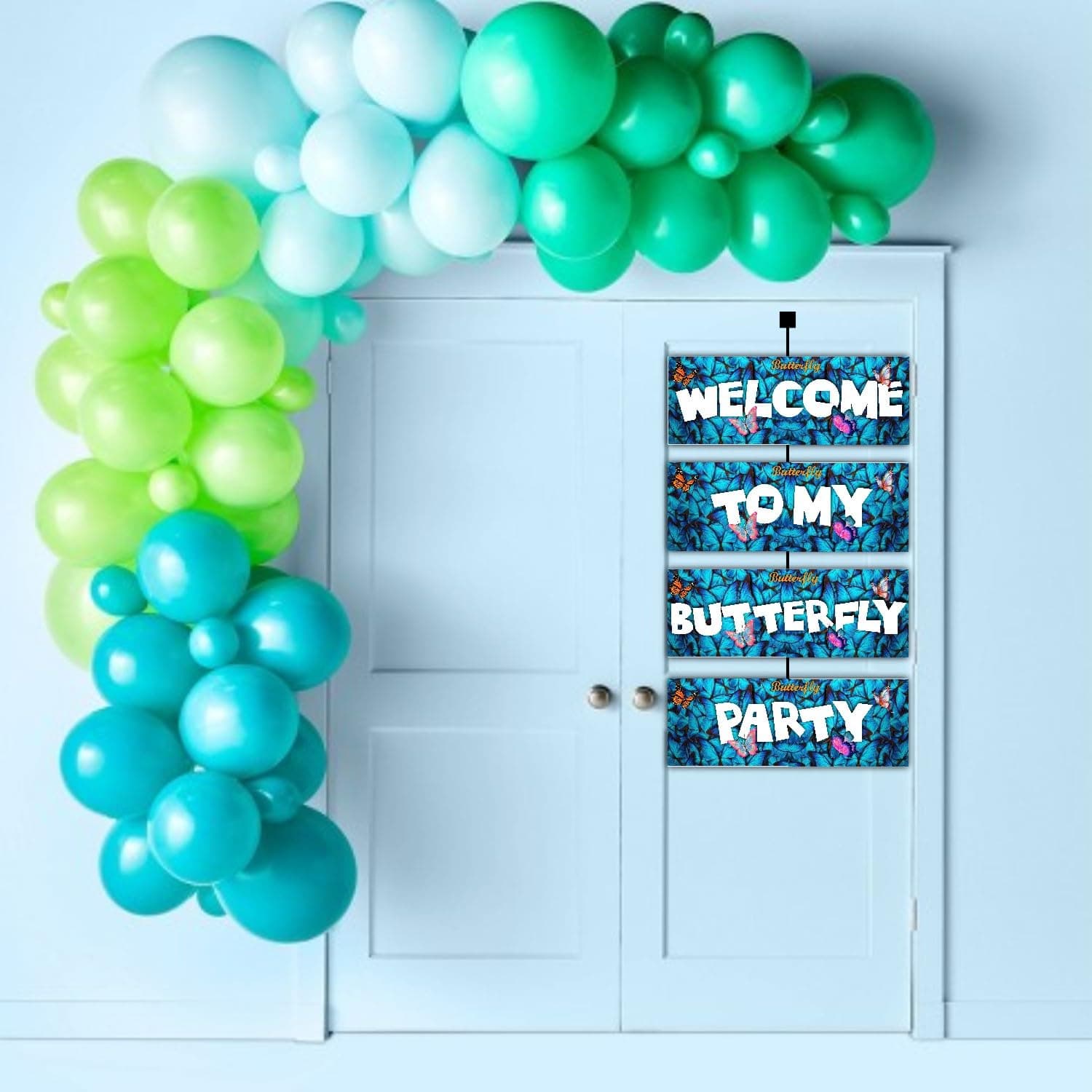 Balloonistics Butterfly Theme Birthday Welcome Board - 2.3 Feet Large Cardstock Entrance Sign for Outdoor & Indoor - Elegant Pink, Gold & Purple Enchanted Garden Party Decor (Welcome Outdoor Board) thumbnail 3