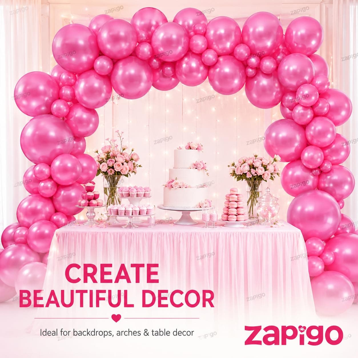 Balloonistics 25-Pack Metallic Pearl Finish Pink Latex Balloons – Shiny Blush Pink Balloons for Girls Birthday, Baby Shower, Bridal Shower & Feminine Party Decoration thumbnail 6