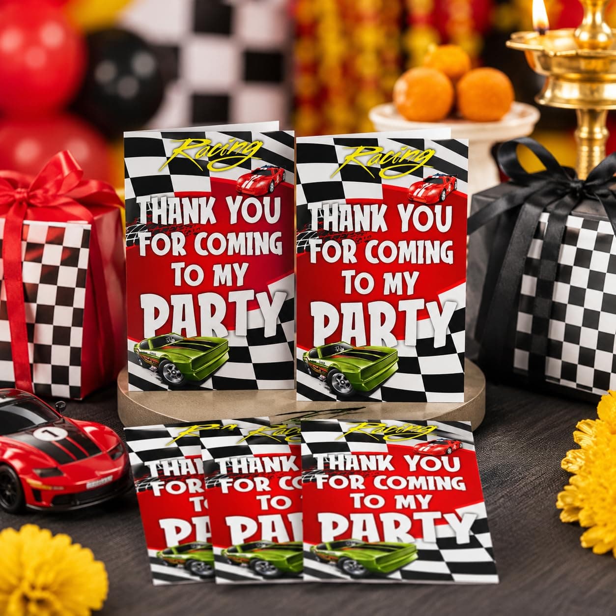 Balloonistics Sports Car Theme Thank You Cards - Pack of 20 Premium Matte Note Cards - Racing & Supercar Birthday Stationery with Matching Envelopes - Double-Sided Cardstock Luxury Car Gratitude Cards (Thank you Cards - Pack of 20) thumbnail 1