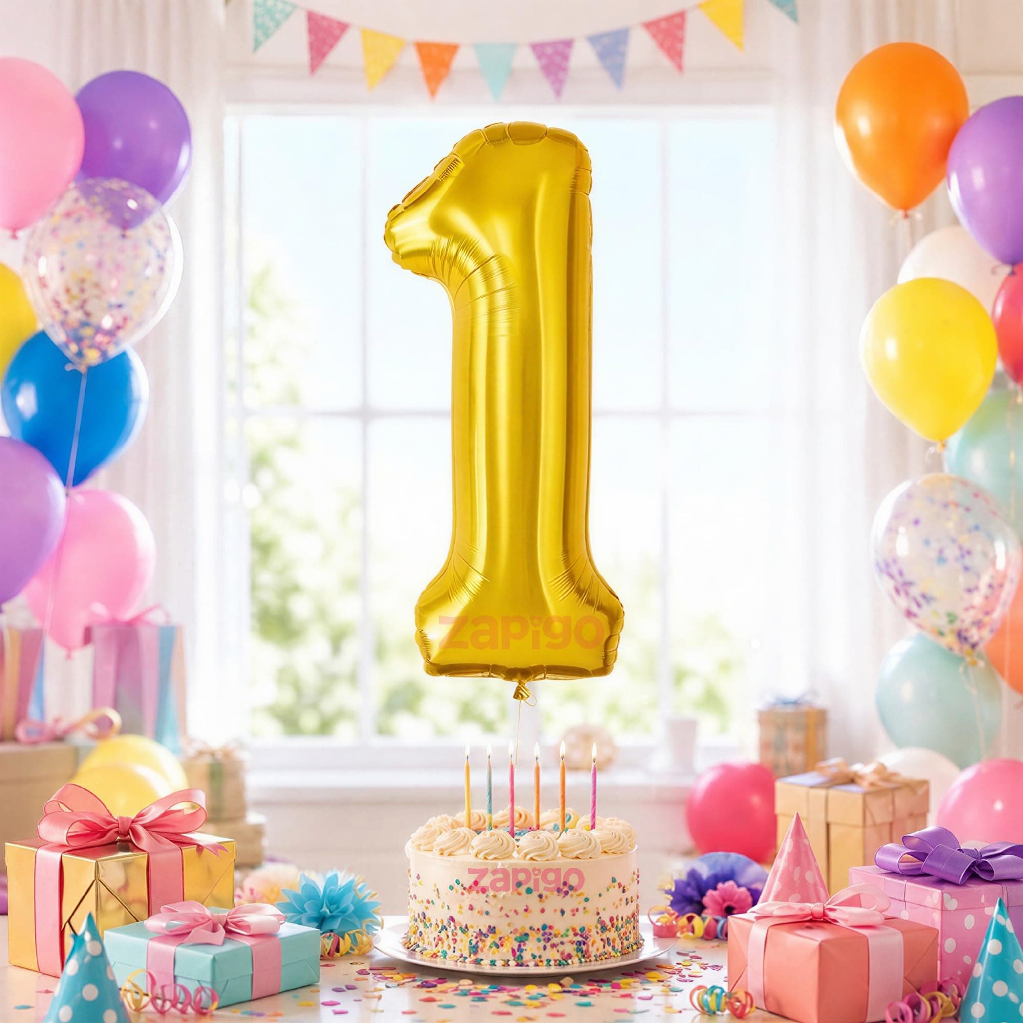 Balloonistics Gold Foil Number 1 Balloon – 16 Inch Golden Foil Number for Custom Age, Year & Phrase Party Decoration (Number 1) thumbnail 1