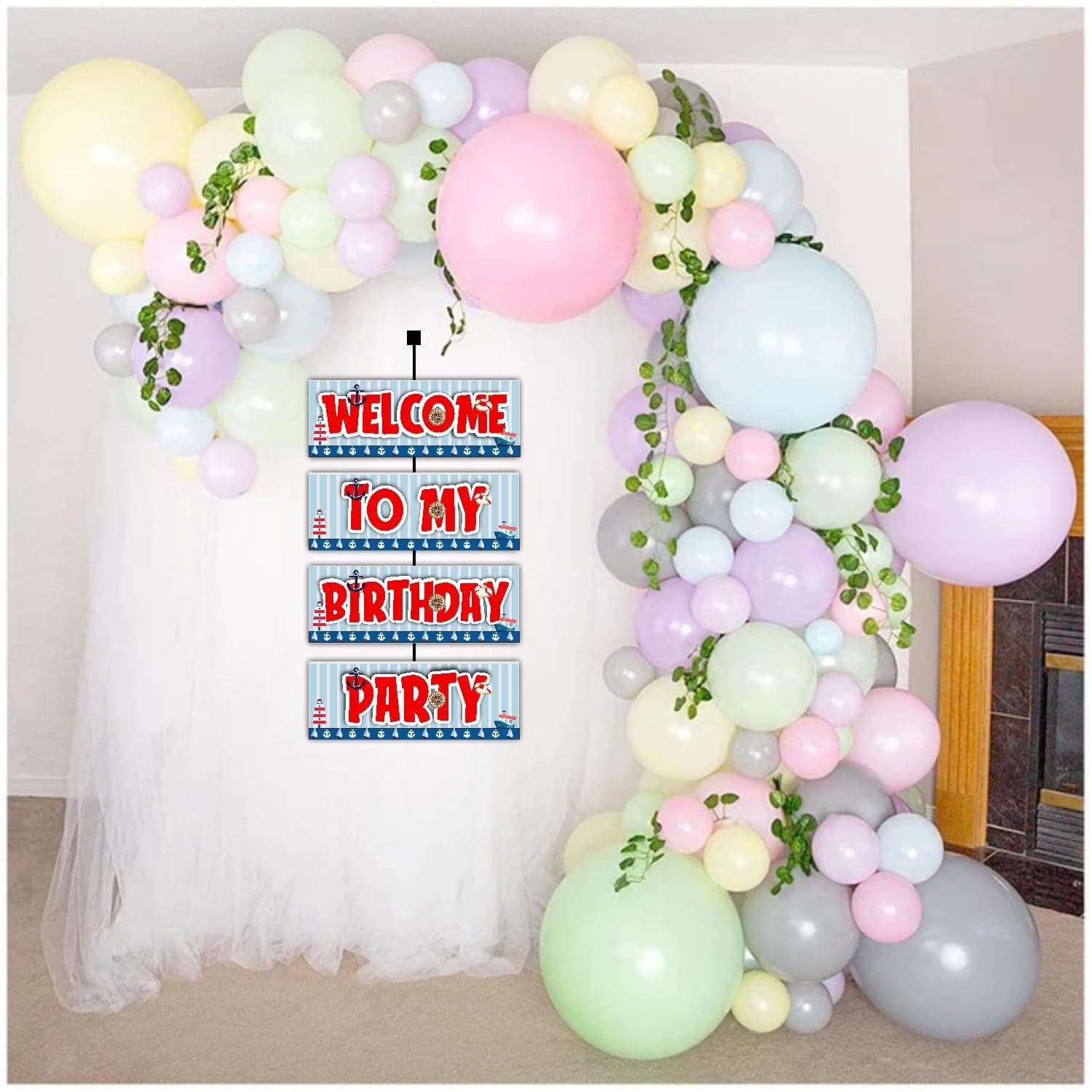 Balloonistics Sailor Outdoor Welcome Board – 2.3ft Vertical Corrugated Party Sign – Multi-Panel Entrance Display for Birthdays, Weddings & Outdoor Events thumbnail 4