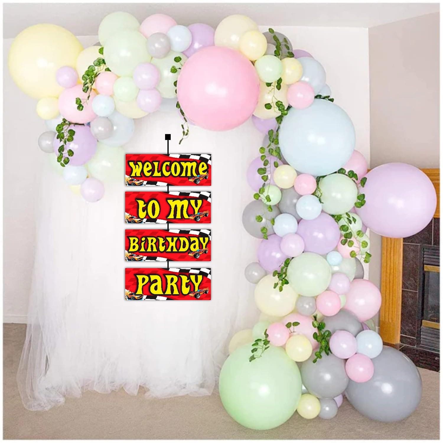 Balloonistics Hot Racing Wheels Theme Welcome Board 2.3 Feet Party Entrance Sign Premium Cardstock Decoration for Indoor & Outdoor Use (Welcome Outdoor Board) thumbnail 4