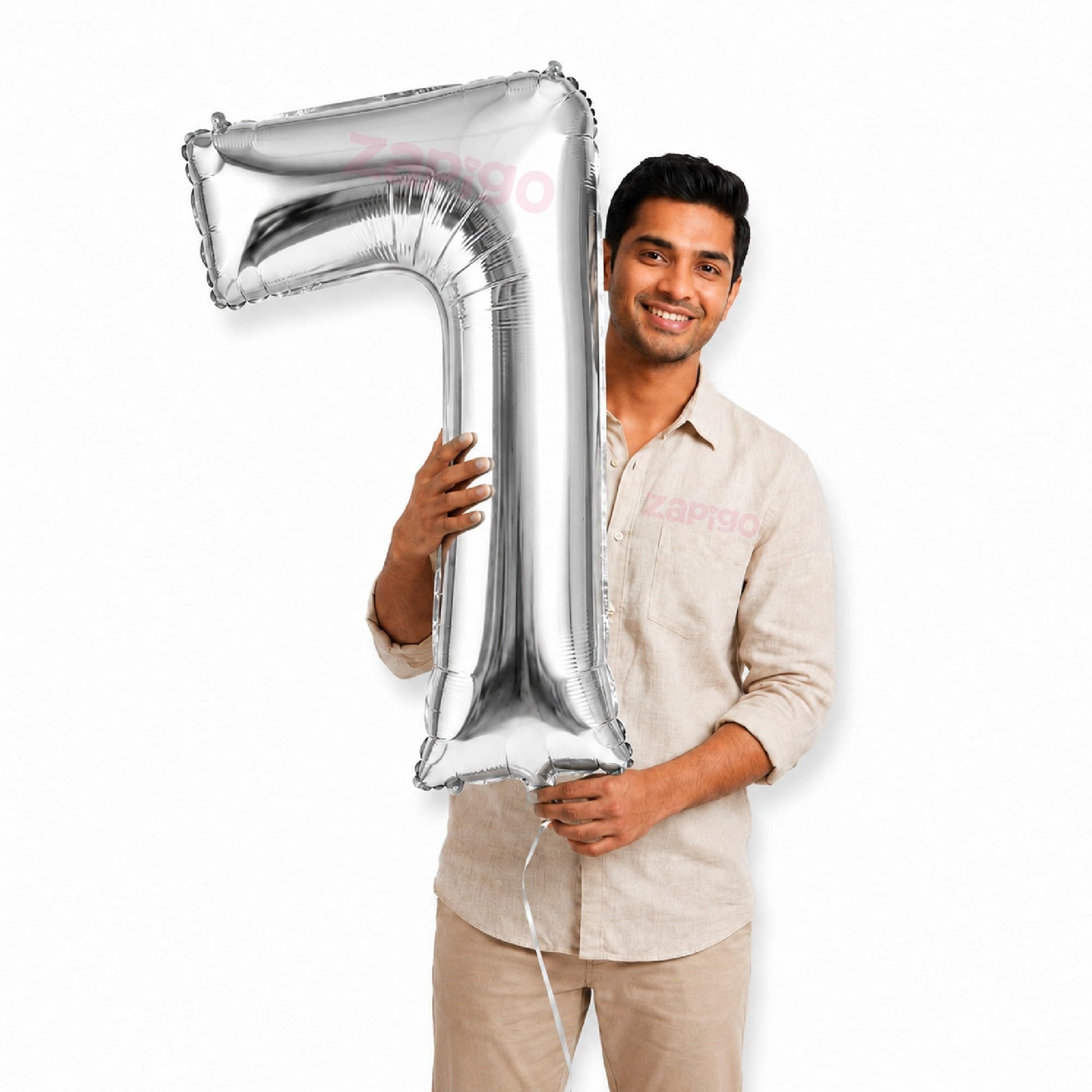 Balloonistics Silver 40-Inch Foil Number 7 Balloon - Helium or Air Fill for 7th Birthday, Anniversary, Party Decoration, Photo Booth Backdrop, Cake Table Decor thumbnail 1