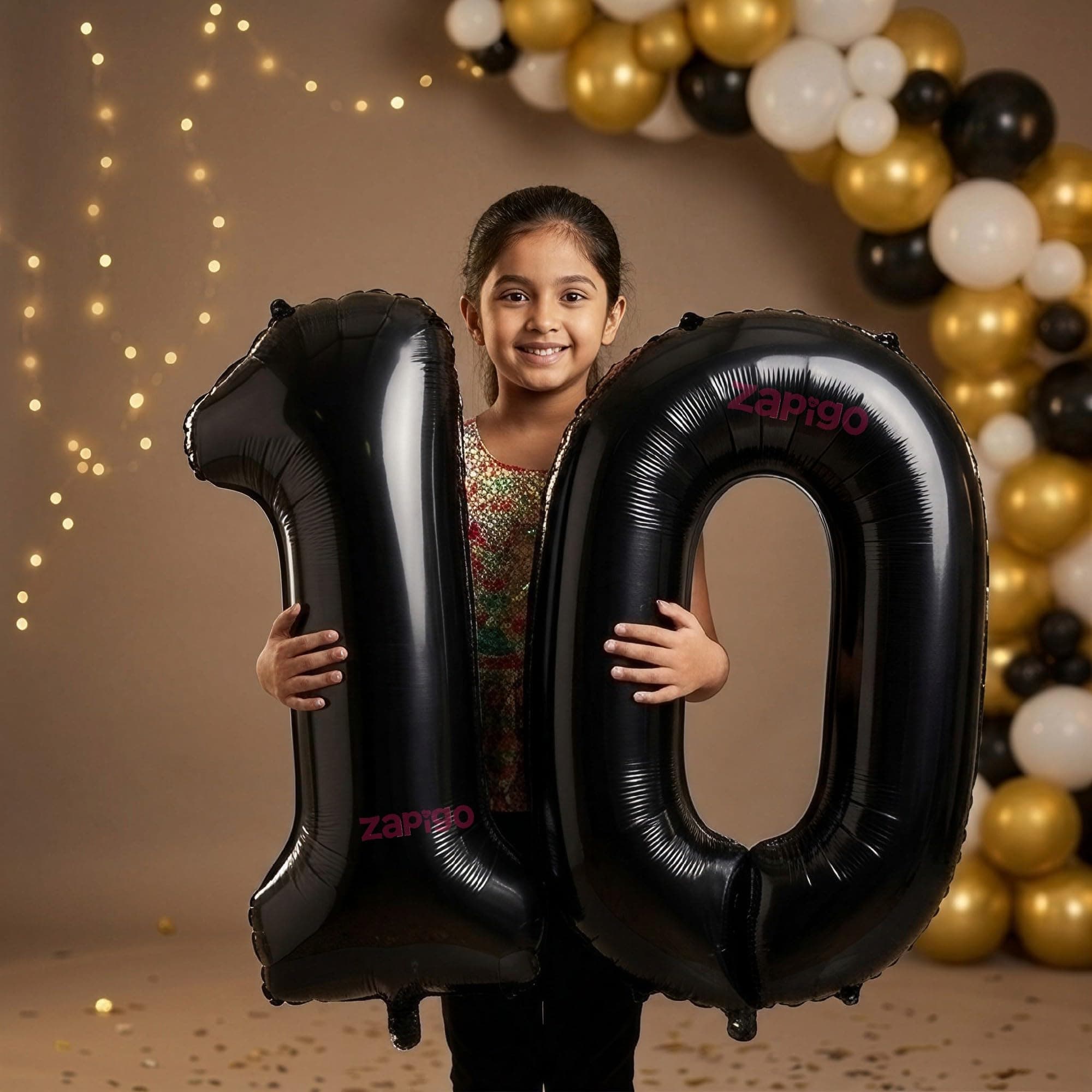 Balloonistics Black 40-Inch Foil Number 10 Balloon - Helium or Air Fill for 10th Birthday, Anniversary, Party Decoration, Photo Booth Backdrop, Cake Table Decor thumbnail 1