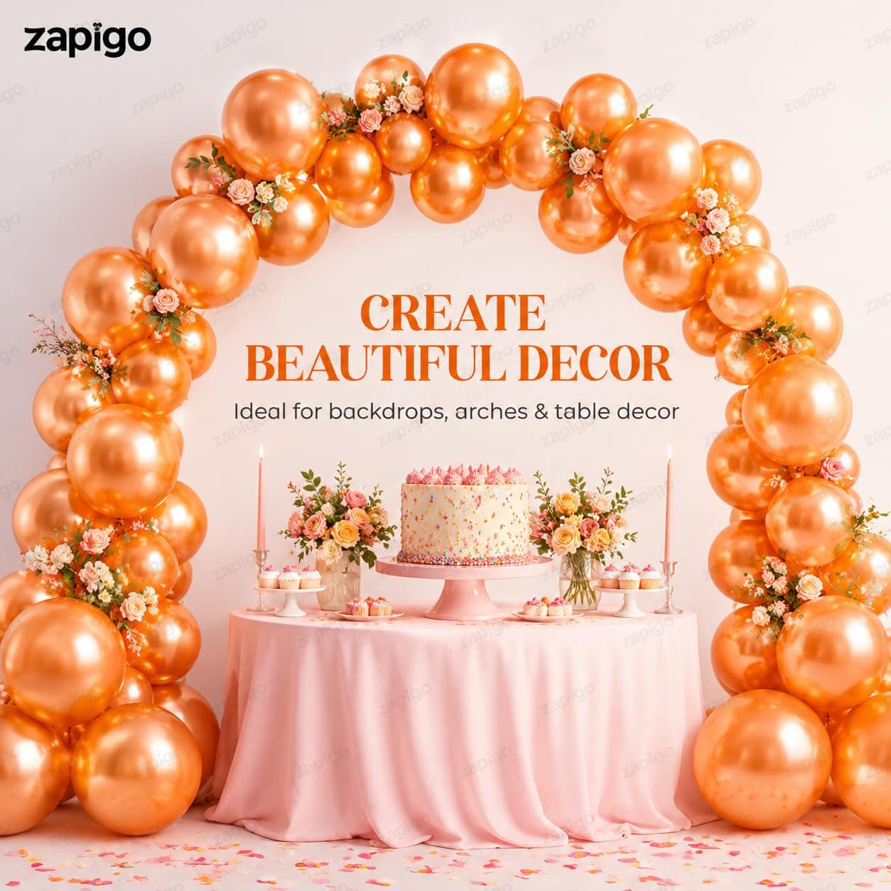 Balloonistics 25-Pack Metallic Pearl Finish Orange Latex Balloons – Shiny Bright Orange Balloons for Birthday, Halloween, Tropical Theme & Cheerful Party Decoration thumbnail 6