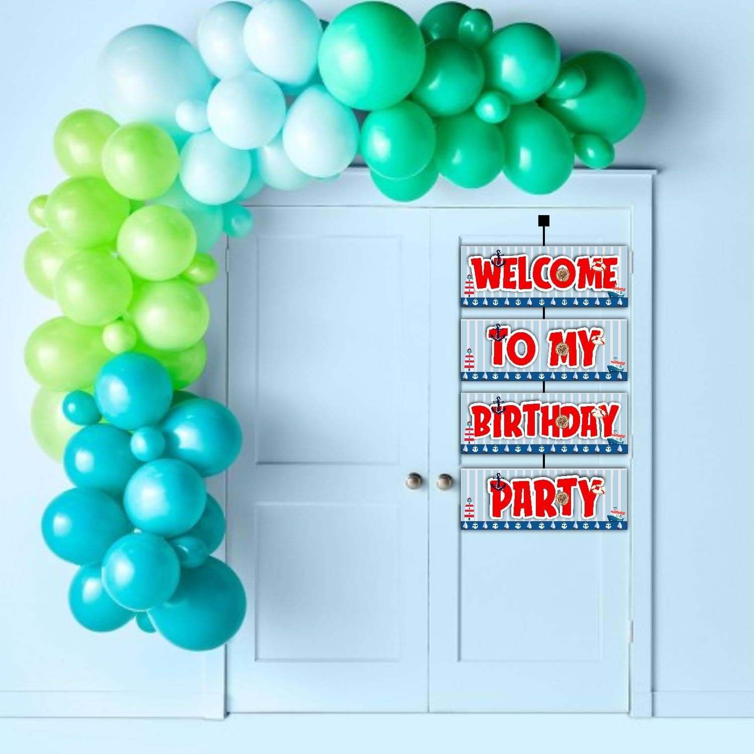 Balloonistics Sailor Outdoor Welcome Board – 2.3ft Vertical Corrugated Party Sign – Multi-Panel Entrance Display for Birthdays, Weddings & Outdoor Events thumbnail 3