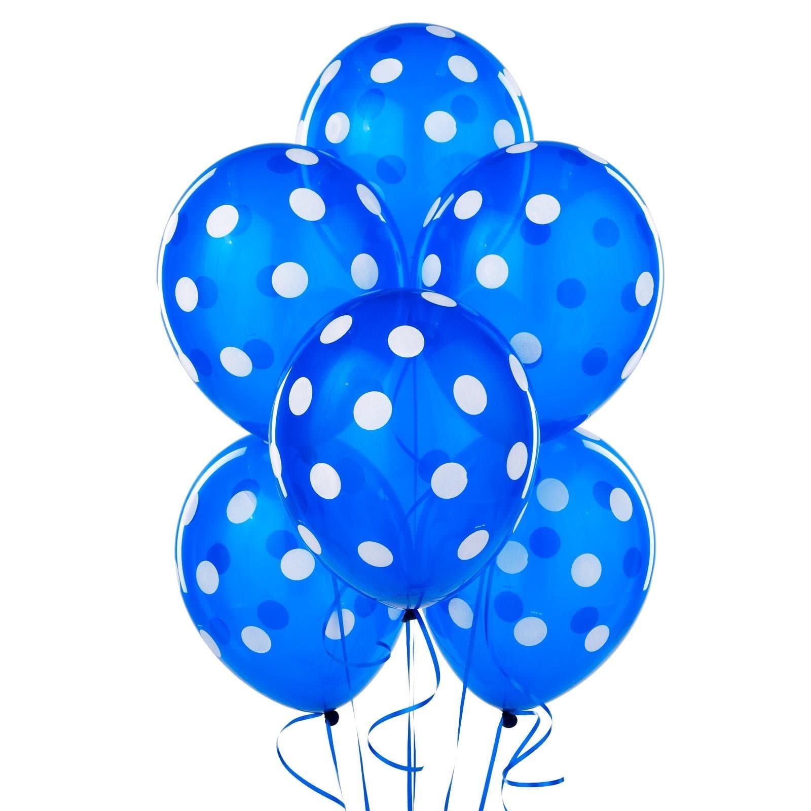 Balloonistics Blue Polka Dot Large Balloons – Pack of 25 Party Balloons for Birthday & Celebration Decorations