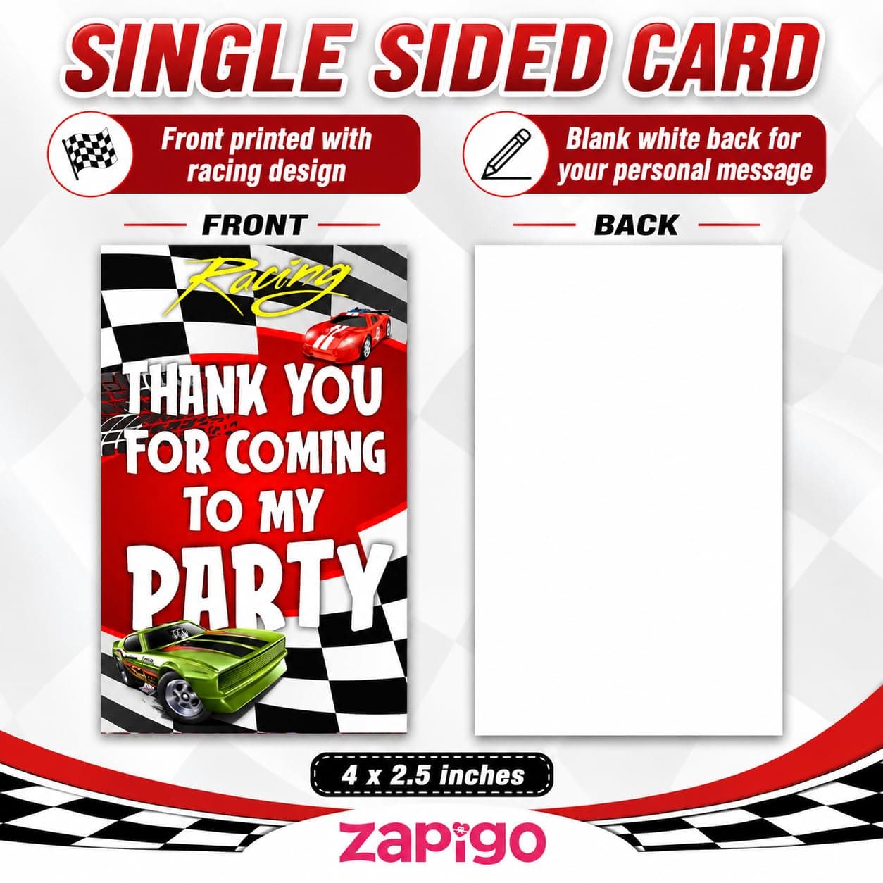 Balloonistics Sports Car Theme Thank You Cards - Pack of 20 Premium Matte Note Cards - Racing & Supercar Birthday Stationery with Matching Envelopes - Double-Sided Cardstock Luxury Car Gratitude Cards (Thank you Cards - Pack of 20) thumbnail 3