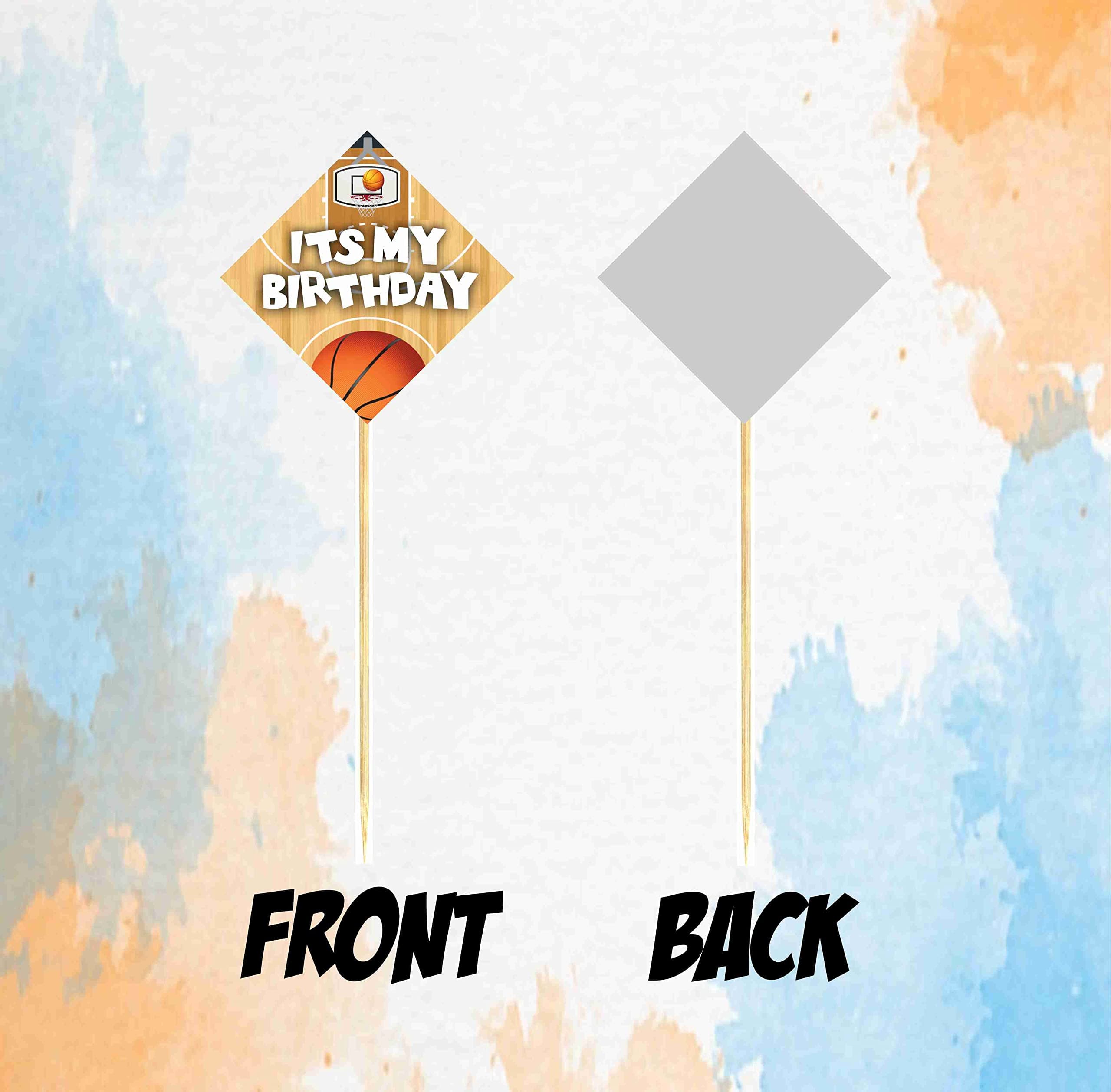 Balloonistics Basketball Theme Birthday Cake Toppers Premium Cardstock Sports Theme Cake Decorations with Bamboo Sticks for Kids Birthdays (Cake Topper - Pack of 10) thumbnail 4